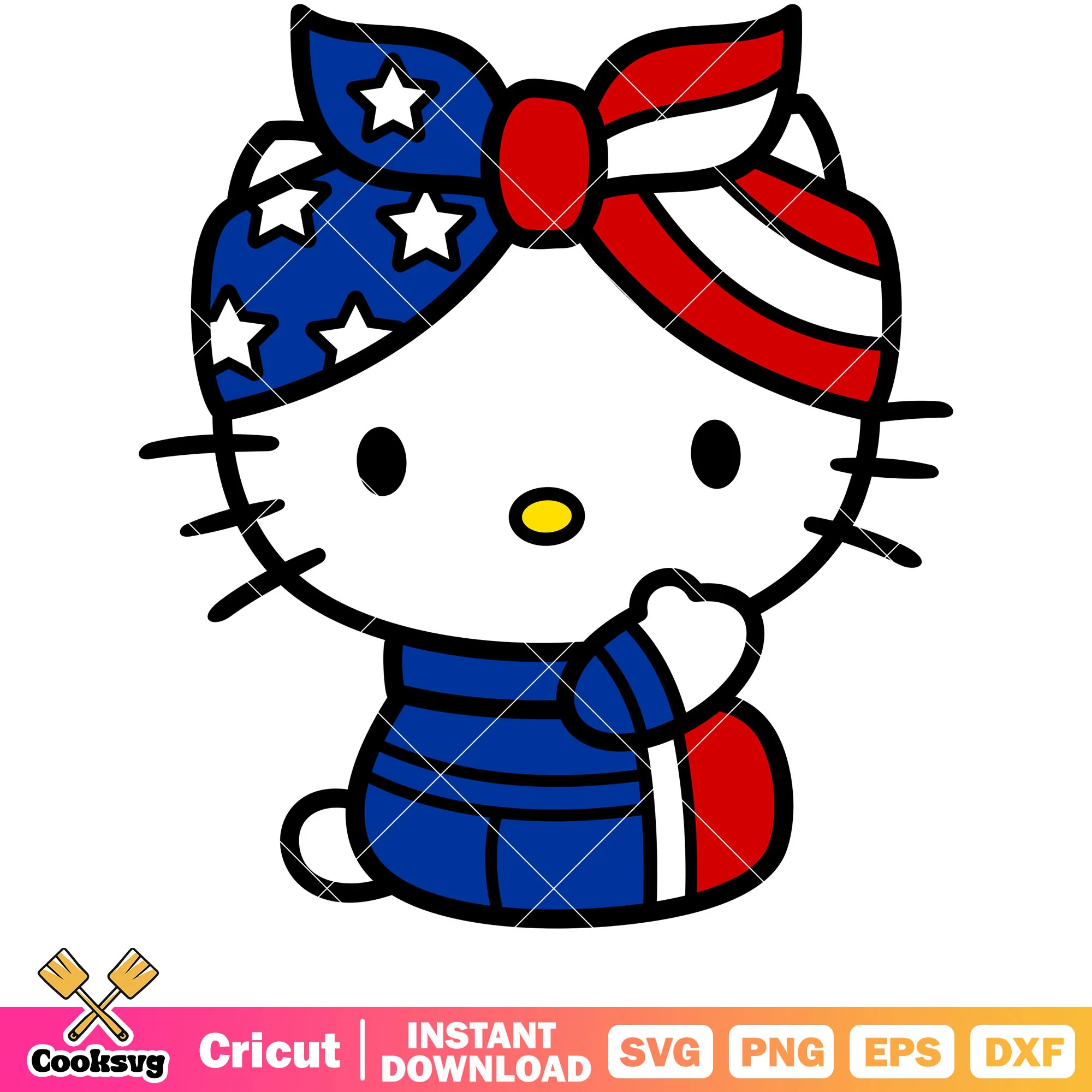 Hello kitty 4th of july design svg, hello kitty svg, 4th of july svg