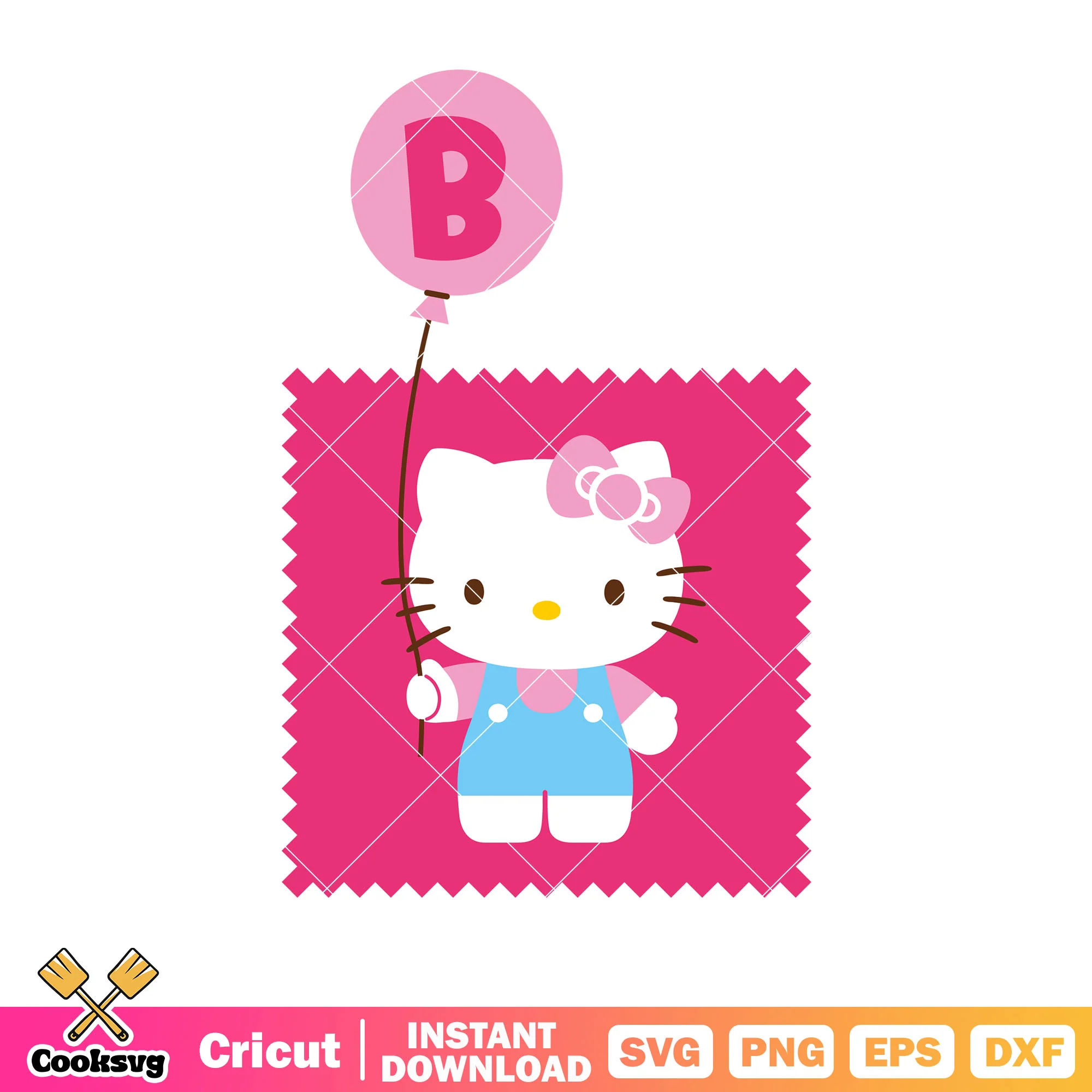 Hello kitty b alphabet stamp svg, hello kitty stamps svg