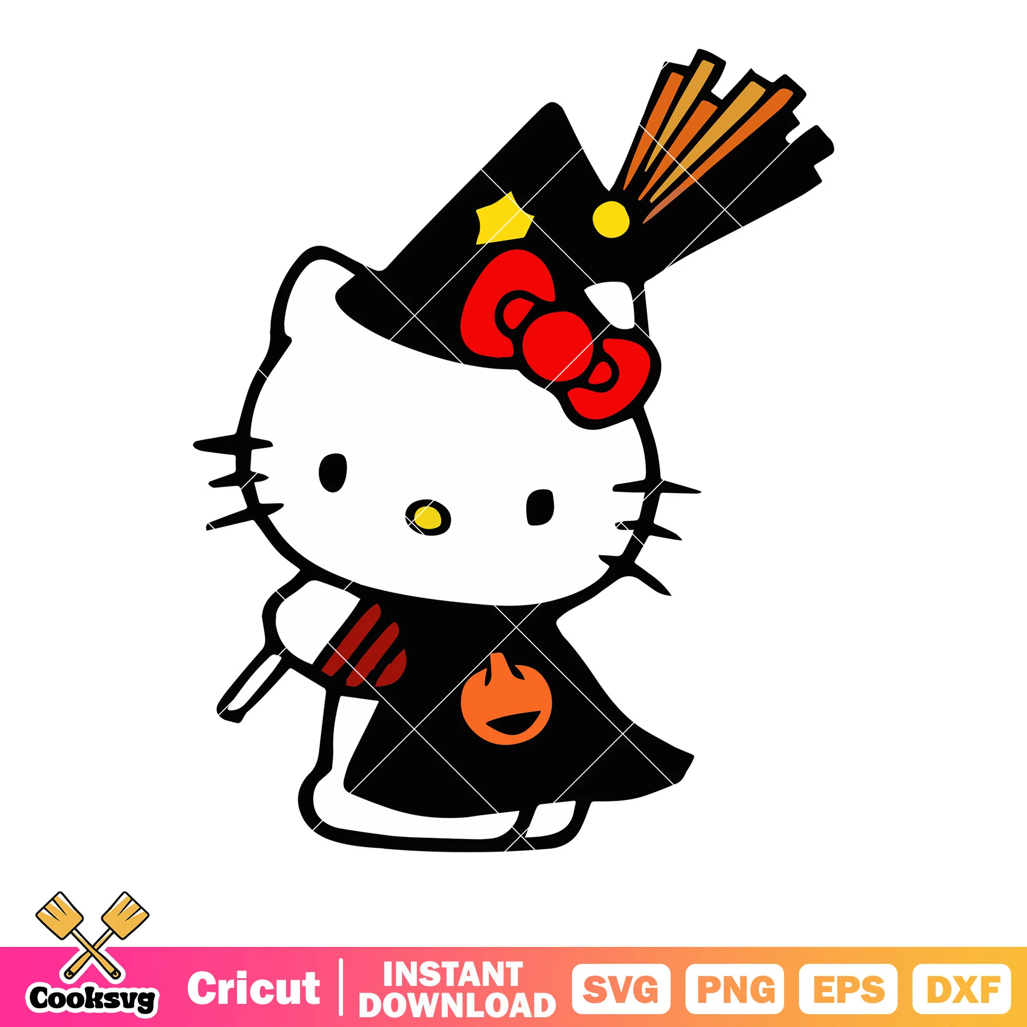 Hello kitty black magician svg, hello kitty magic svg, hello kitty svg