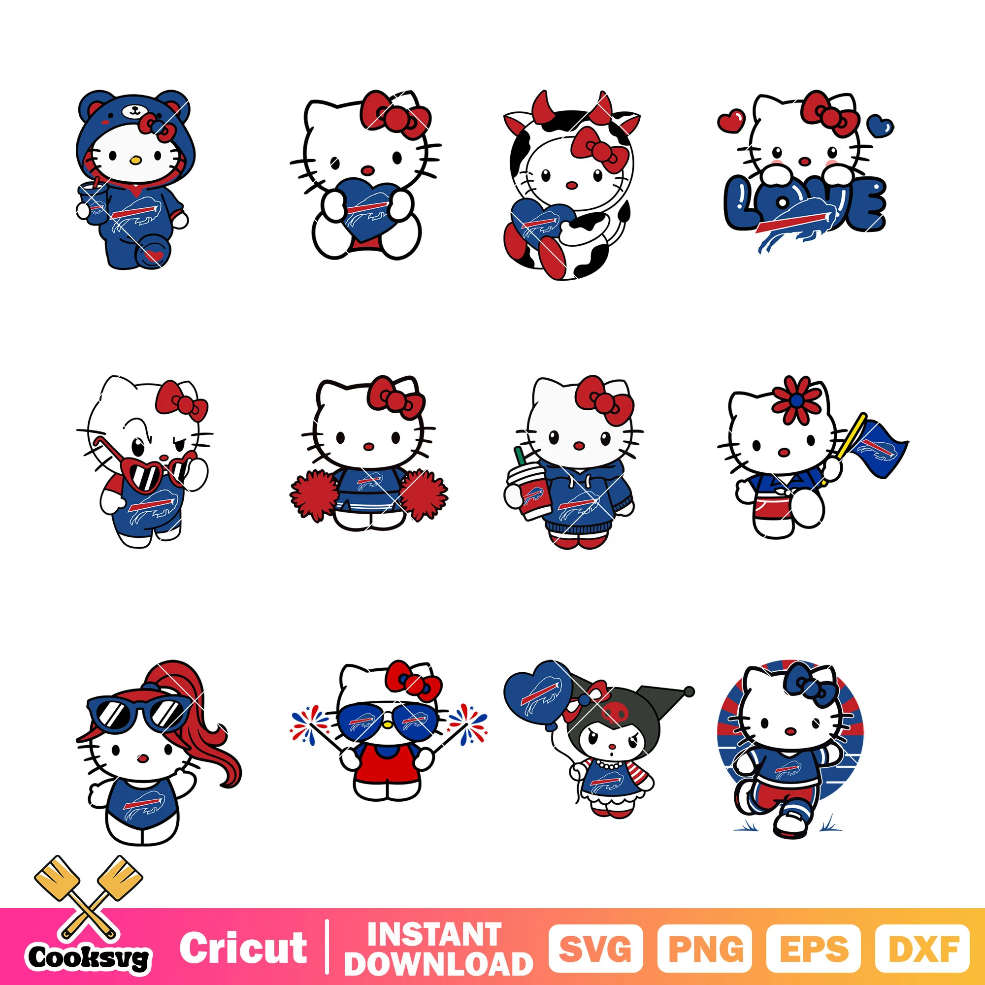 Hello kitty Buffalo Bills Bundle svg, Buffalo Bills nfl svg