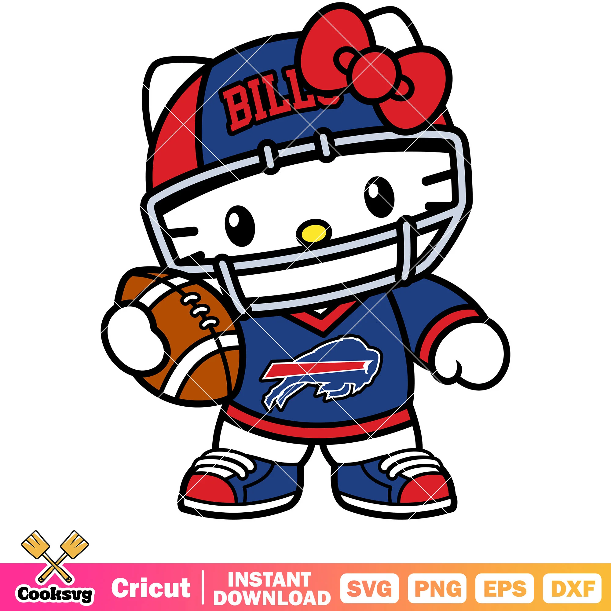 Hello kitty buffalo bills football svg, sanrio cartoons svg