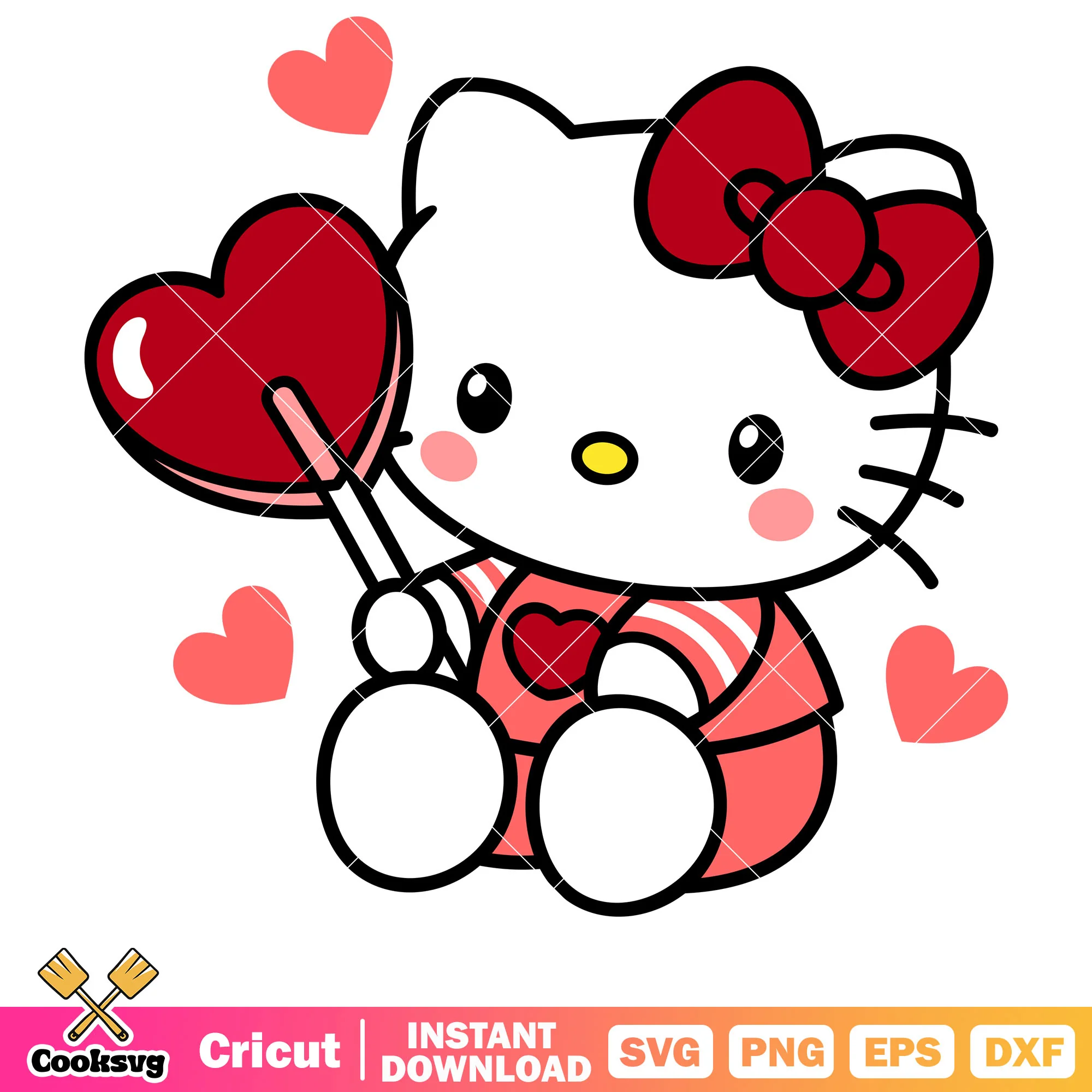 Hello kitty candy heart svg, hello kitty valentines svg