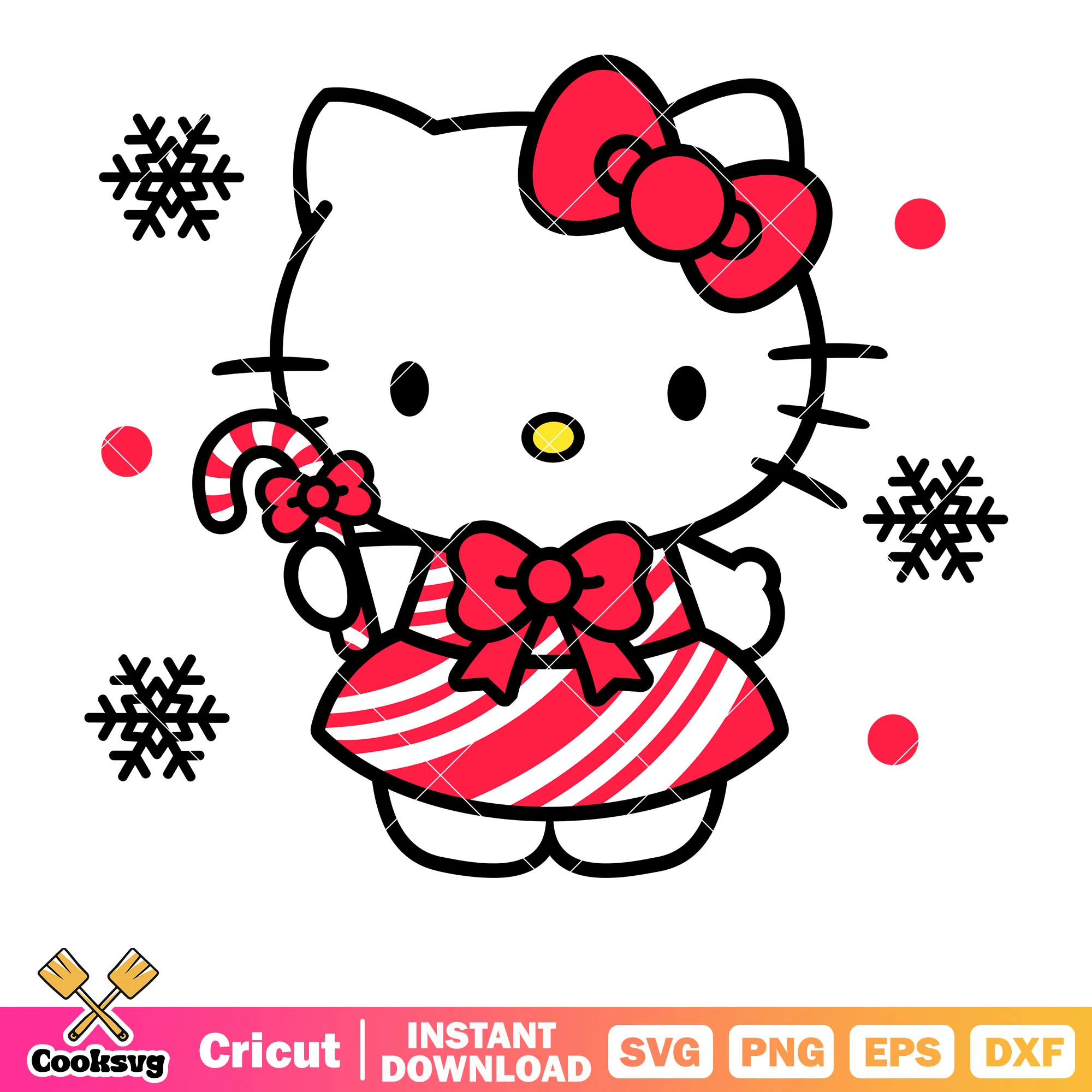 Hello kitty christmas candy svg, hello kitty christmas svg