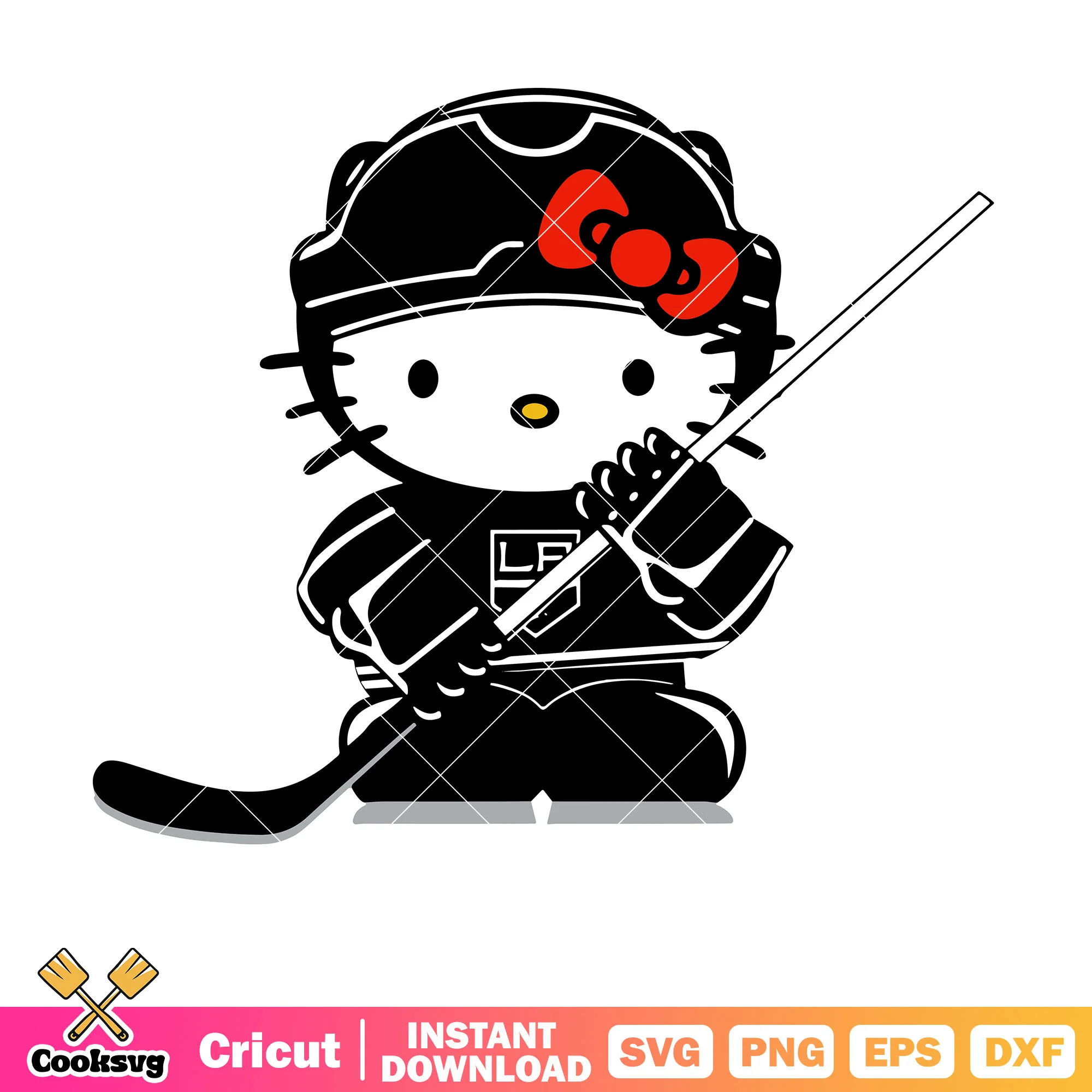 Hello kitty hockey player svg, hello kitty svg, hockey svg