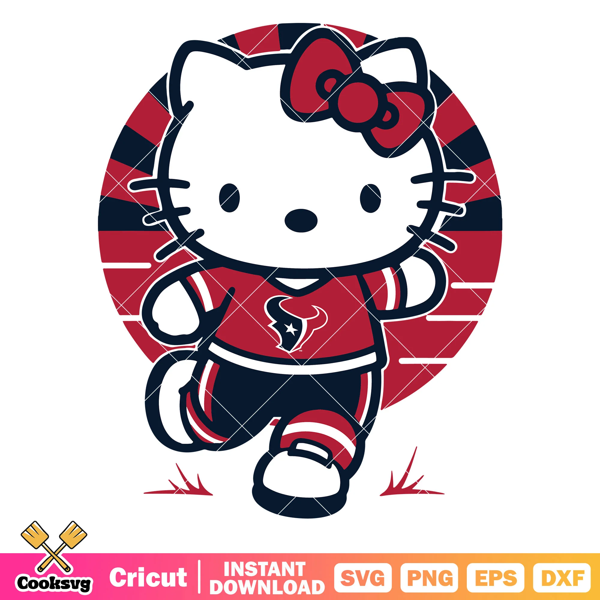 Hello kitty houston texans sport costume svg, houston texans game svg