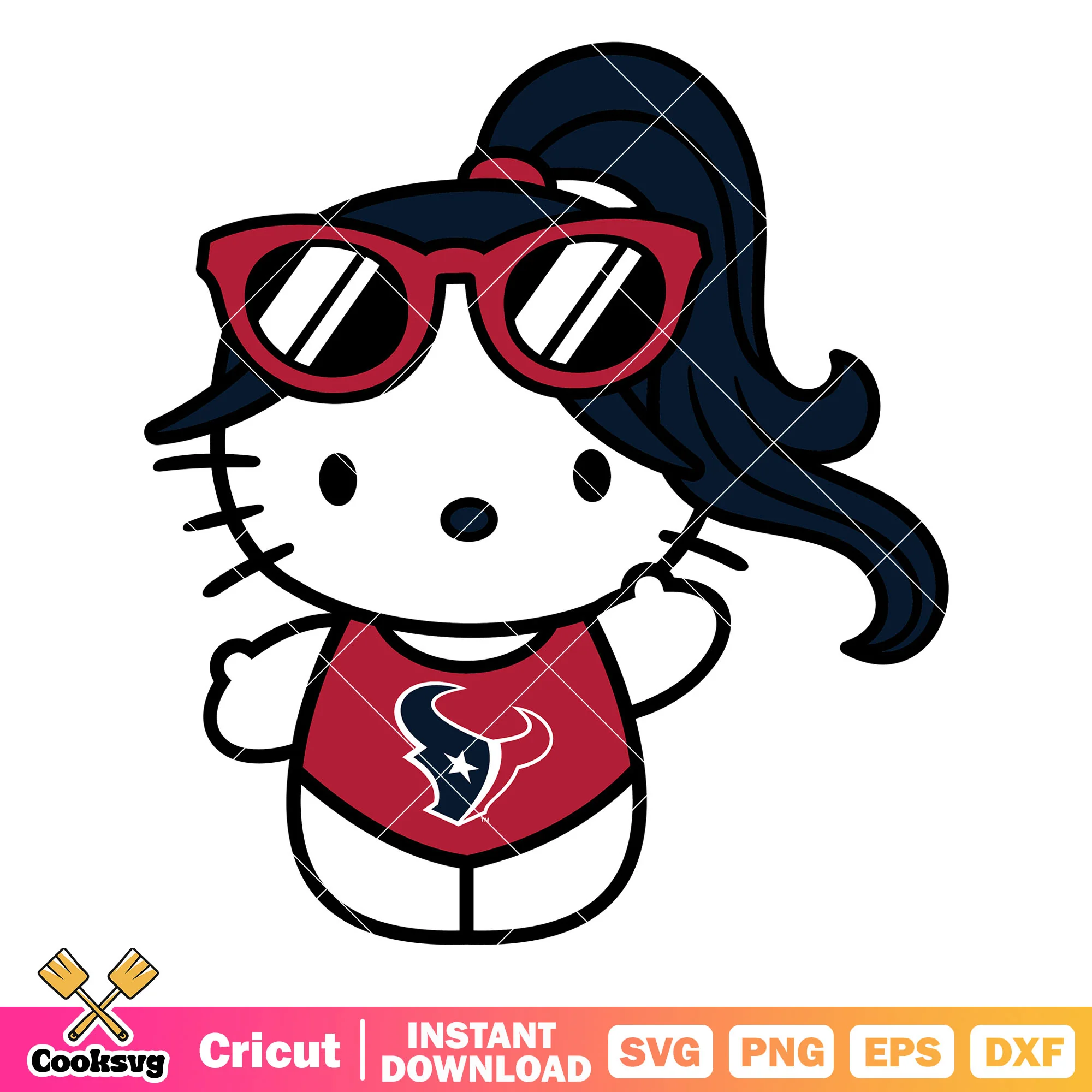 Hello kitty houston texans swimsuit svg, houston texans svg