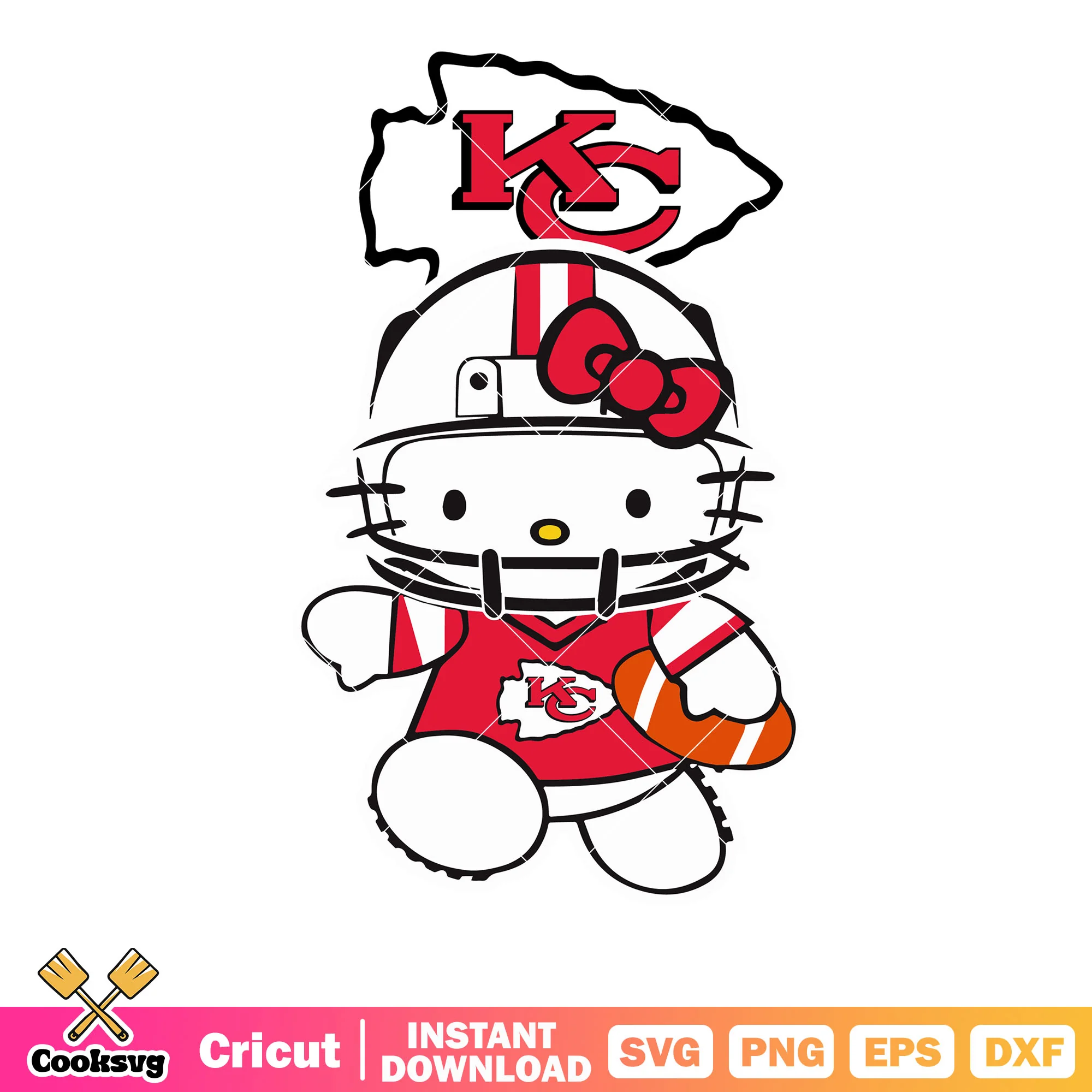Hello Kitty Kansas City Chiefs svg file, hello kitty kansas city chiefs svg