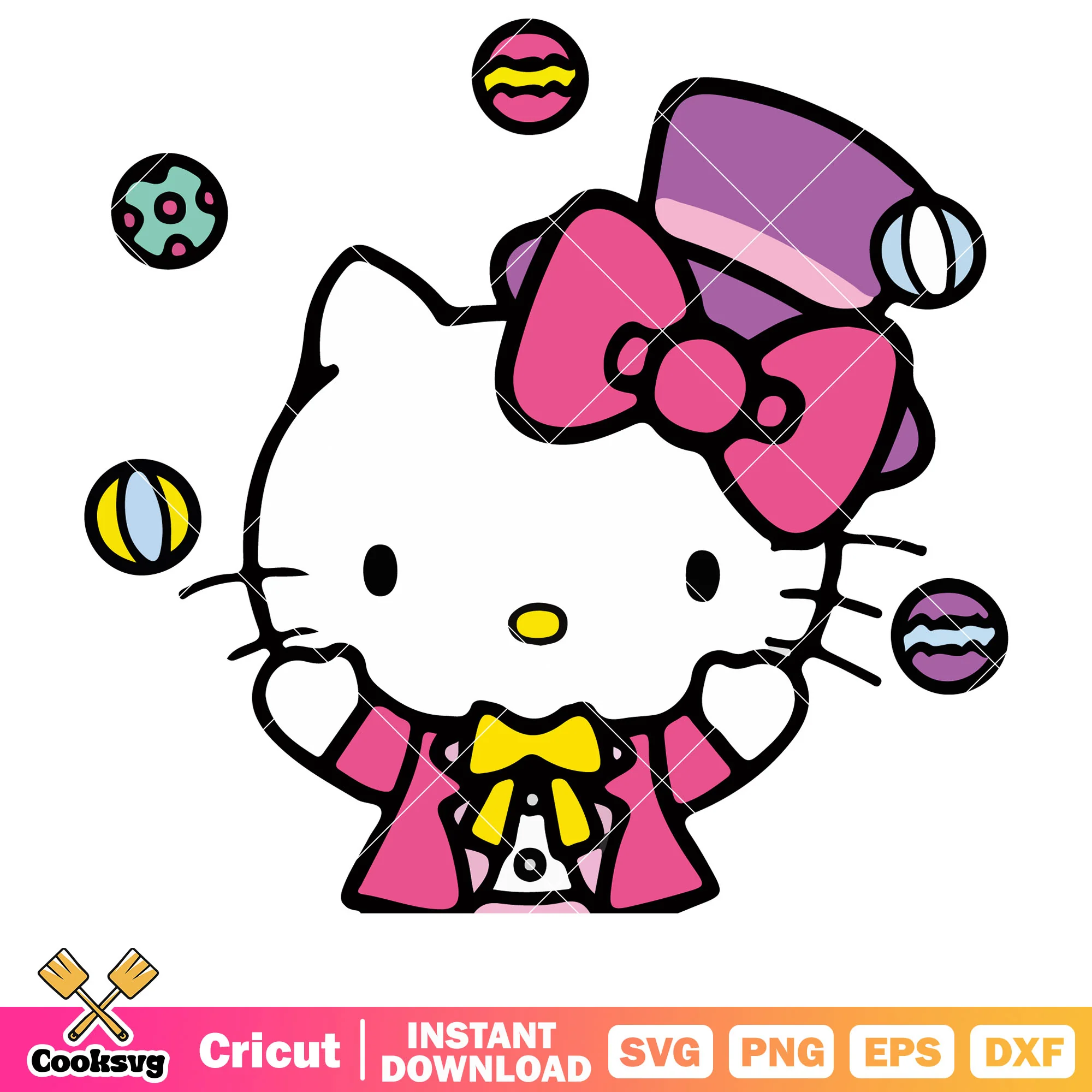 Hello kitty magic design svg, hello kitty character svg
