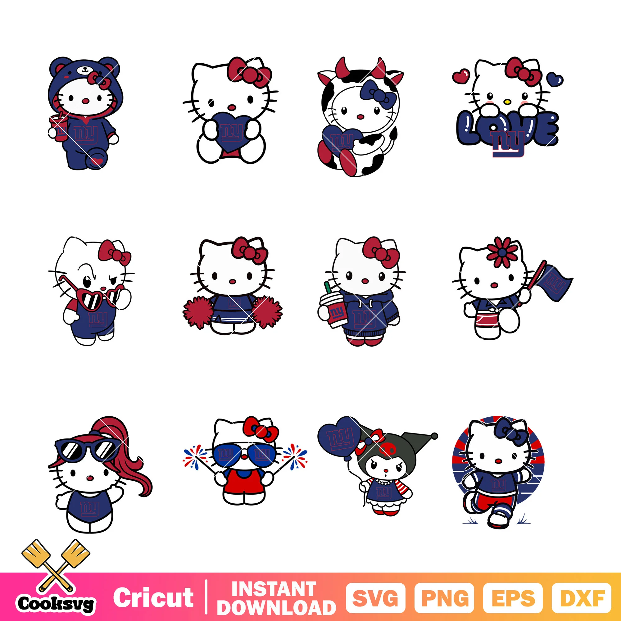 Hello kitty new york giants bundle svg, new york giants nfl svg