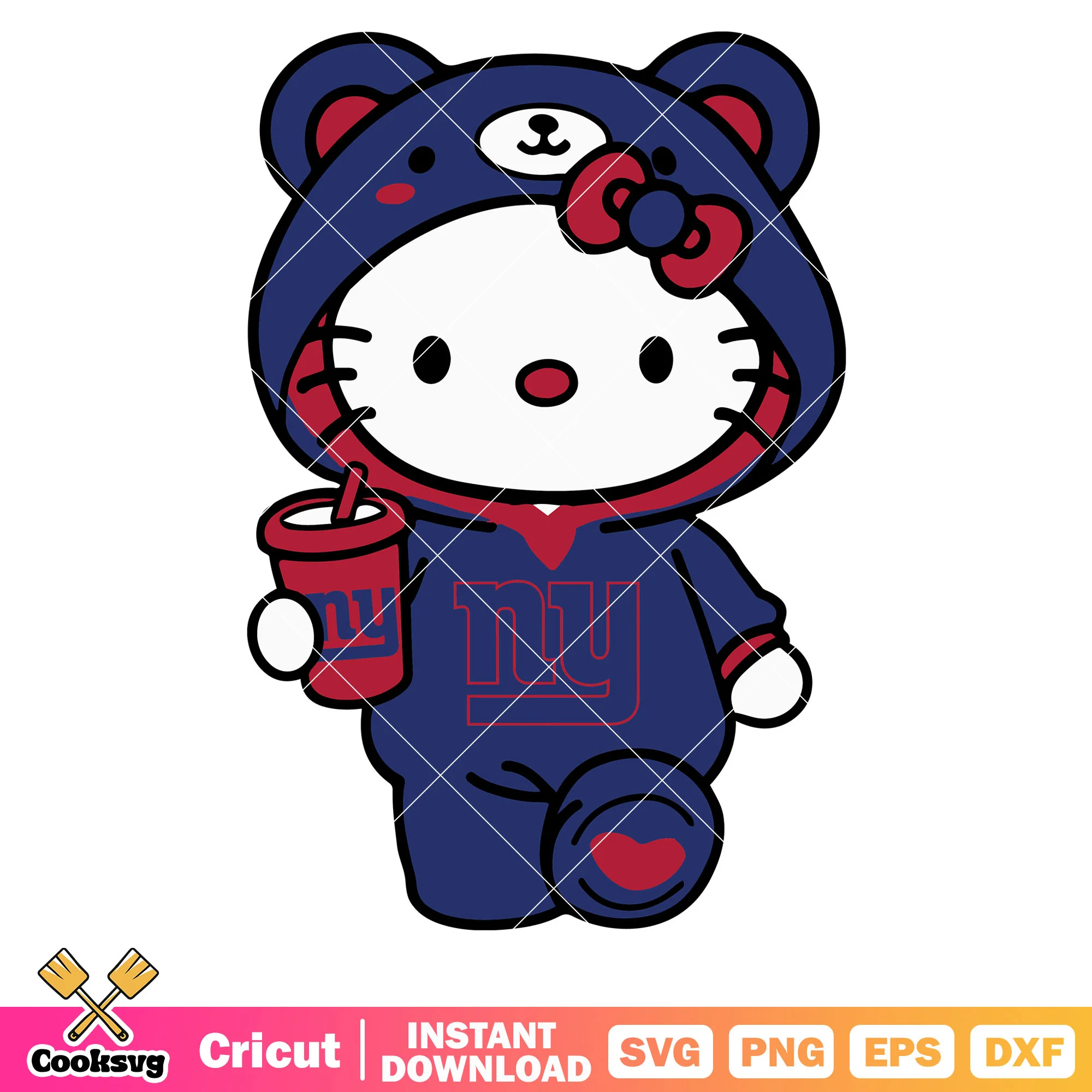 Hello kitty new york giants costume svg, new york giants logo svg