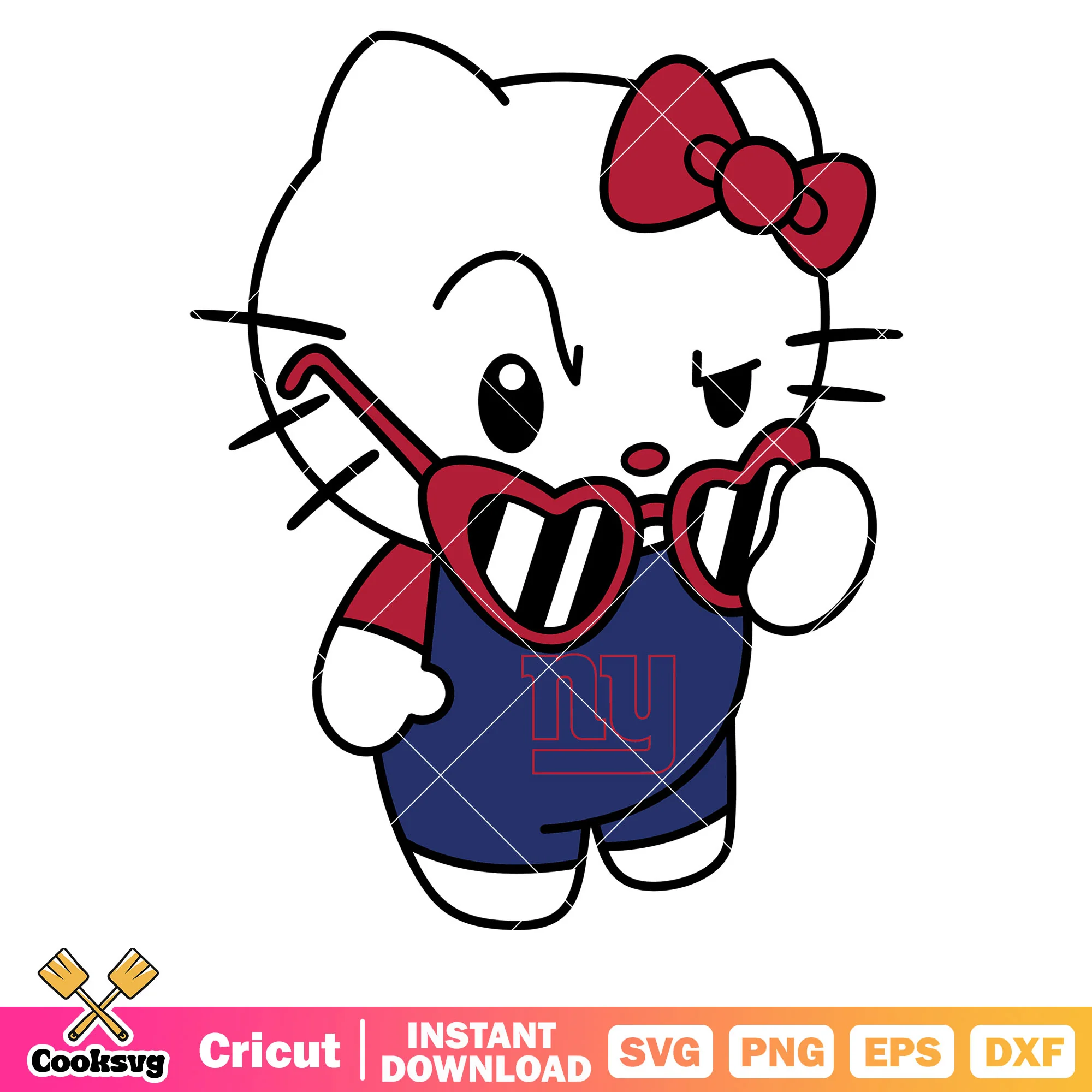 Hello kitty new york giants sunglasses svg, new york giants logo svg