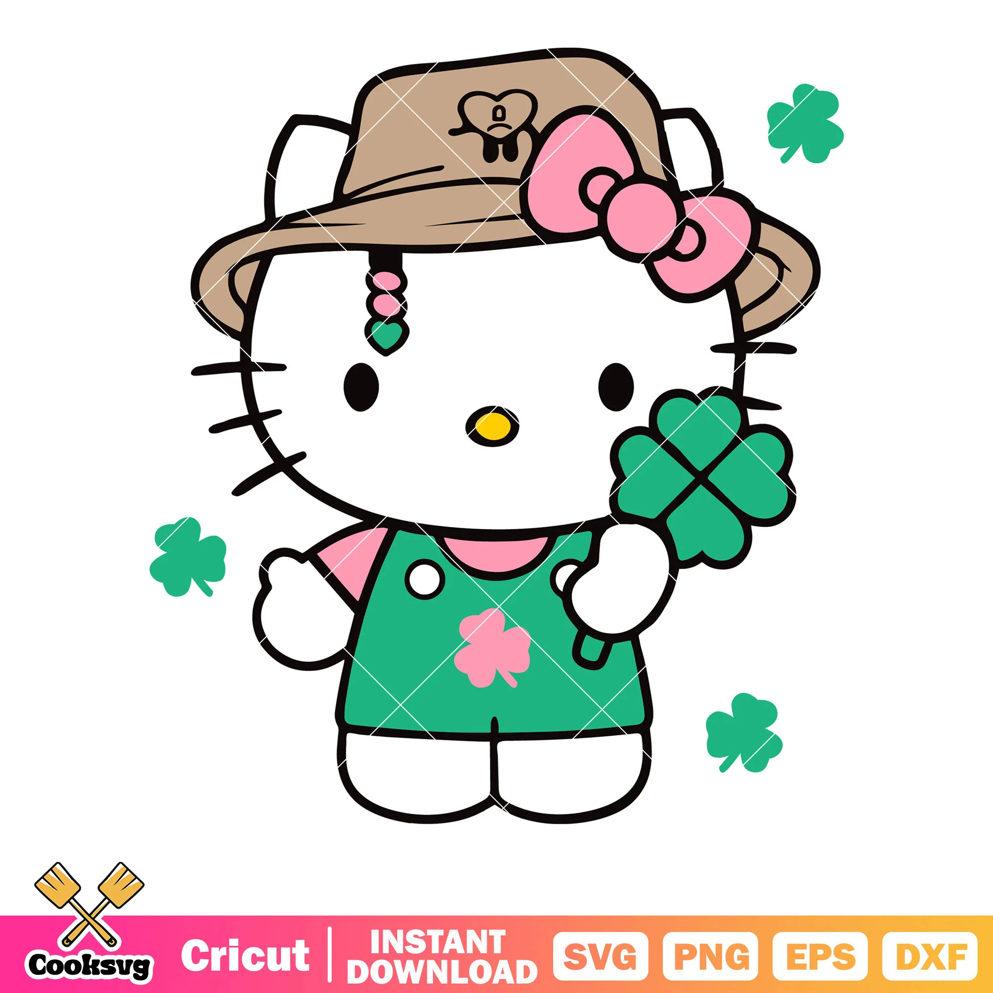Hello kitty patrick day svg, hello kitty lucky charms svg