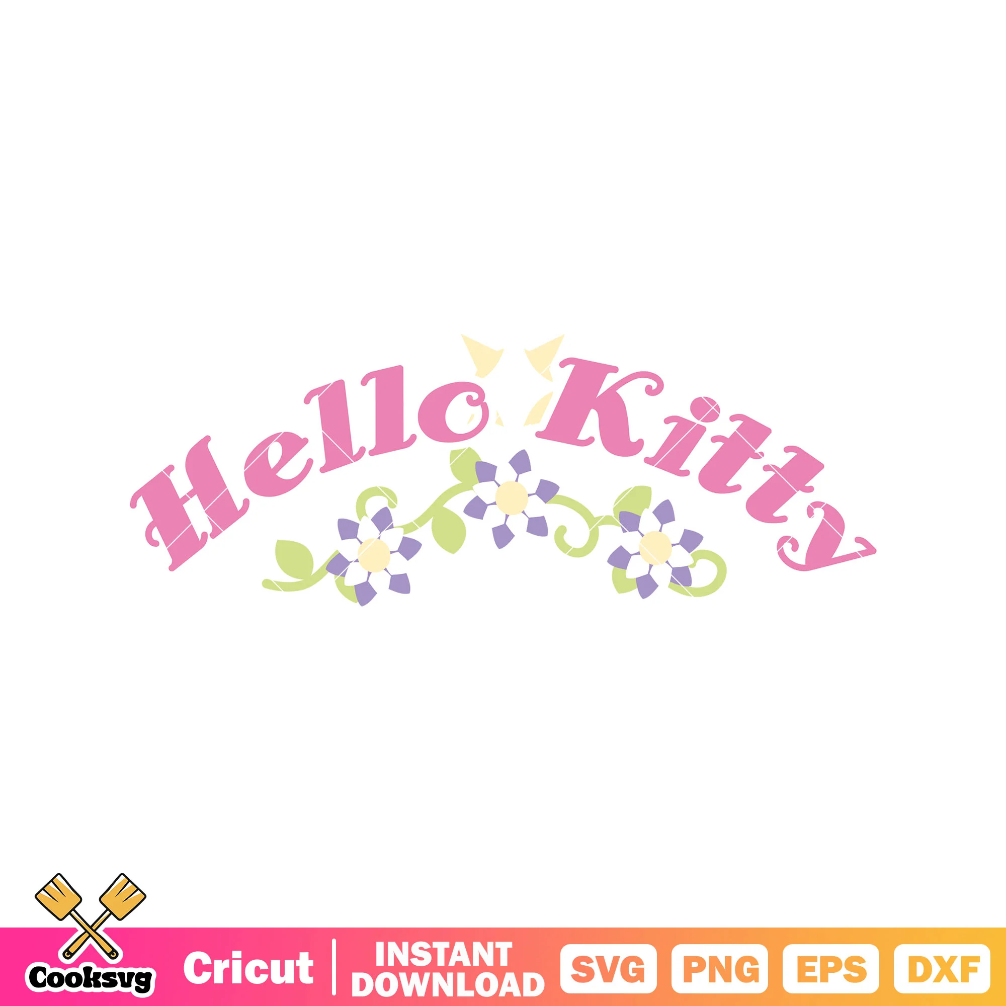 Hello kitty pink name design svg, hello kitty name svg, kitty cat svg