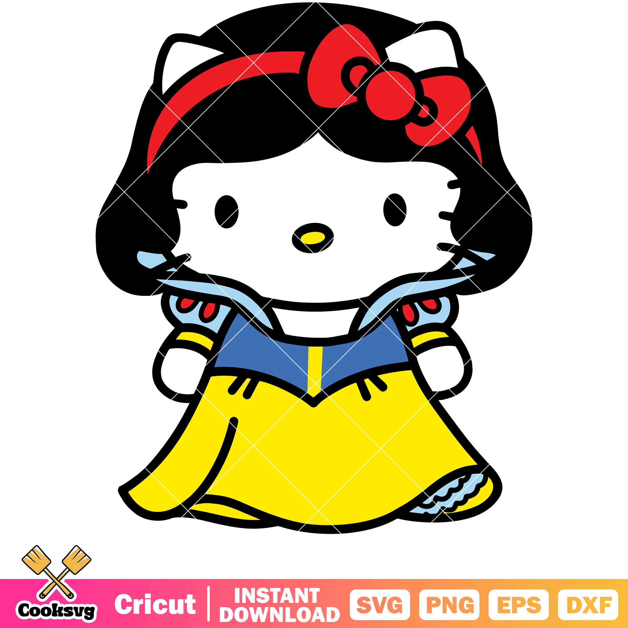 Hello kitty princess snow white svg, hello kitty svg, snow white svg