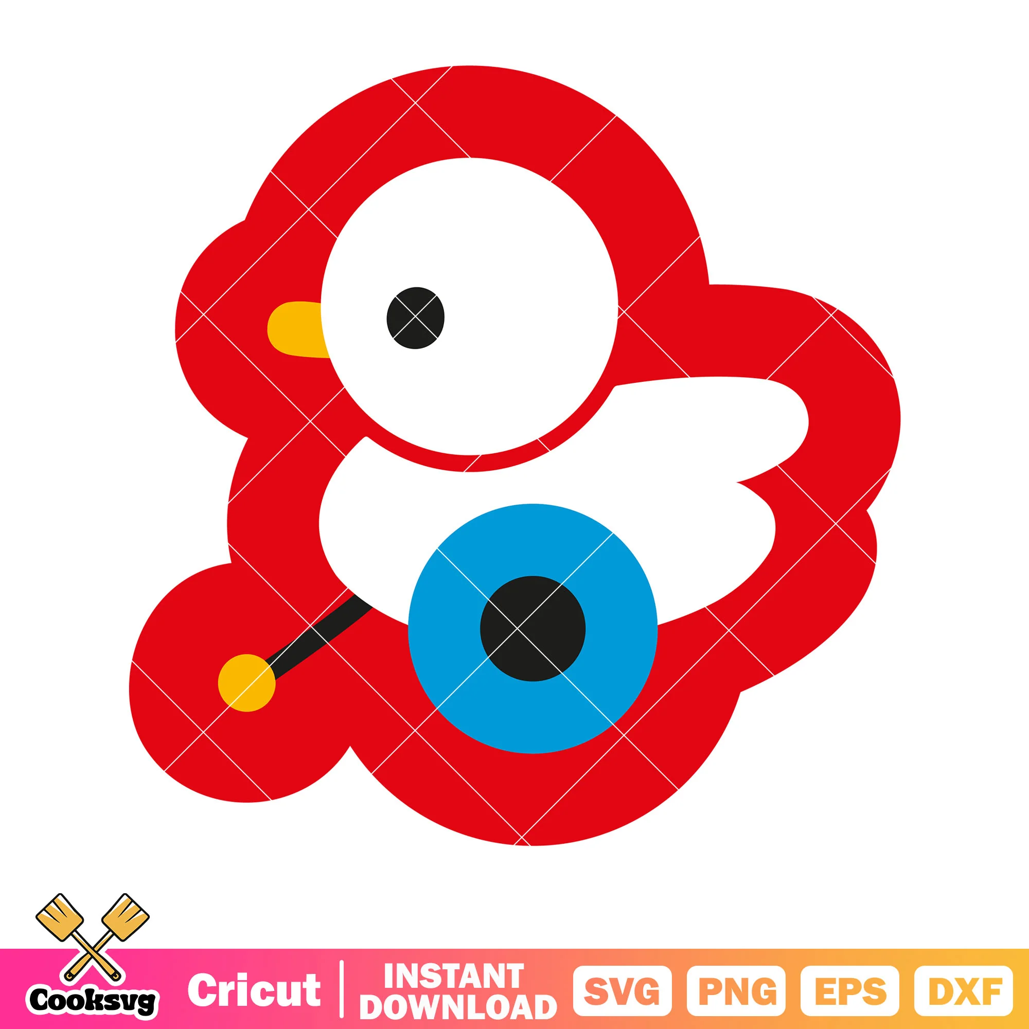 Hello kitty red bird svg, hello kitty bird svg, kitty cat svg