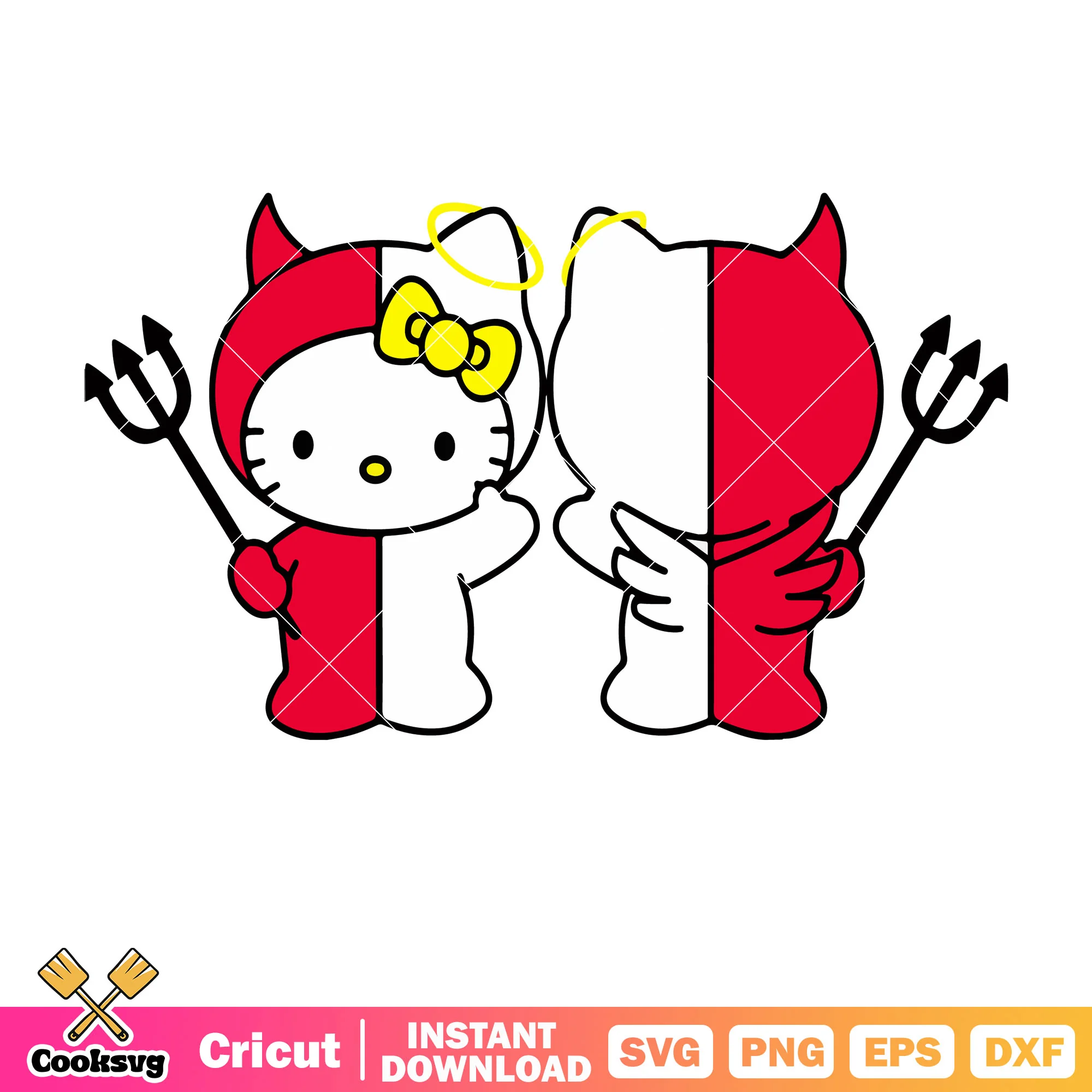 Hello kitty red evil svg, hello kitty svg, sanrio cartoon svg