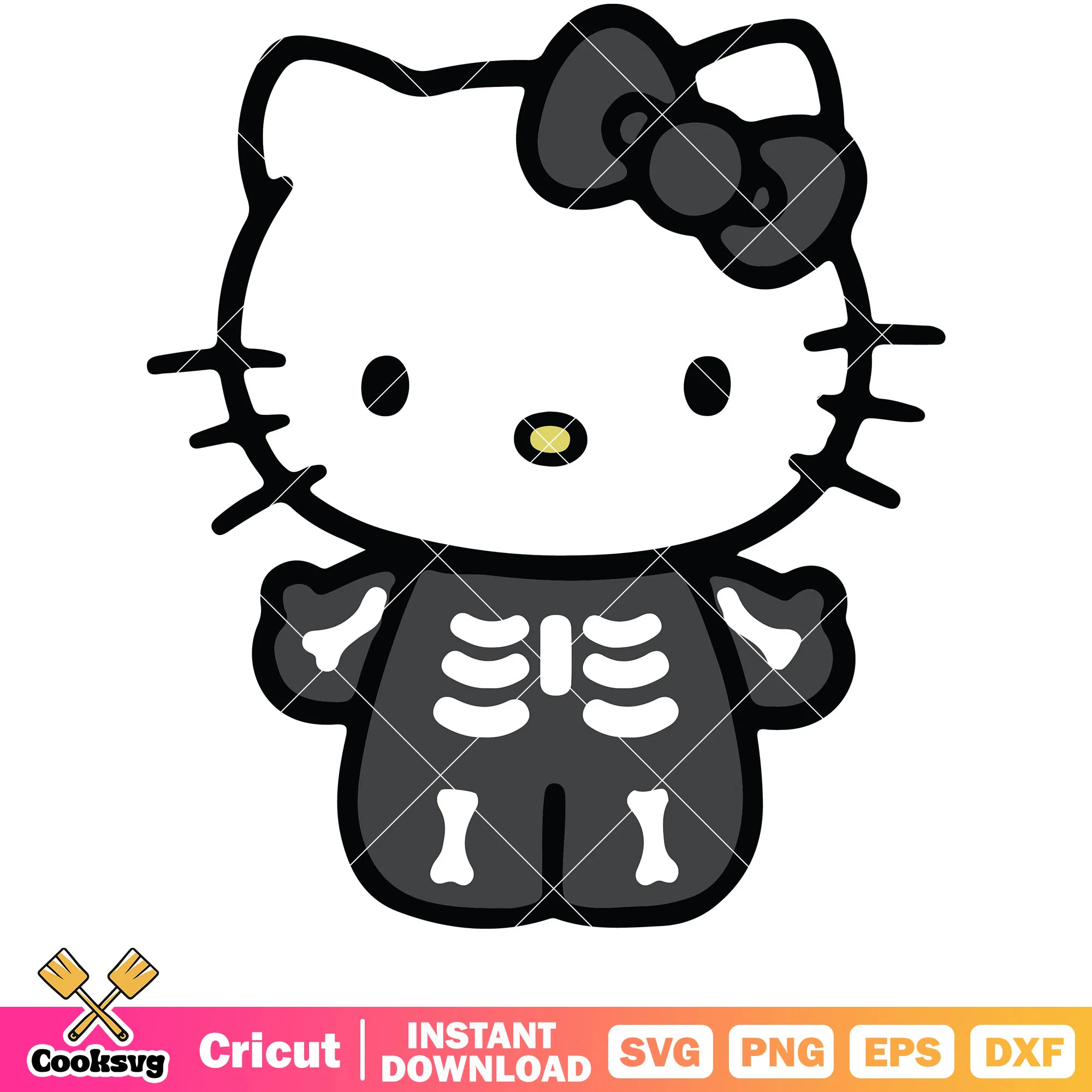 Hello kitty skeleton svg, hello kitty svg, halloween svg