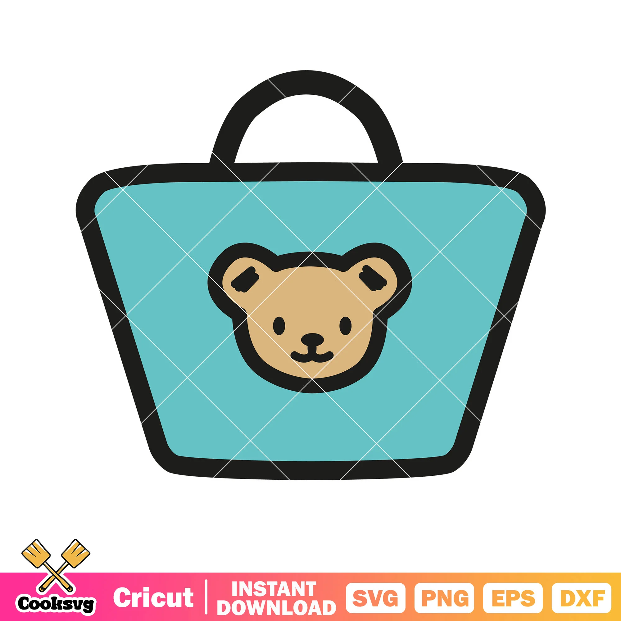 Hello kitty teddy fashion bag svg, hello kitty bag svg, kitty cat svg