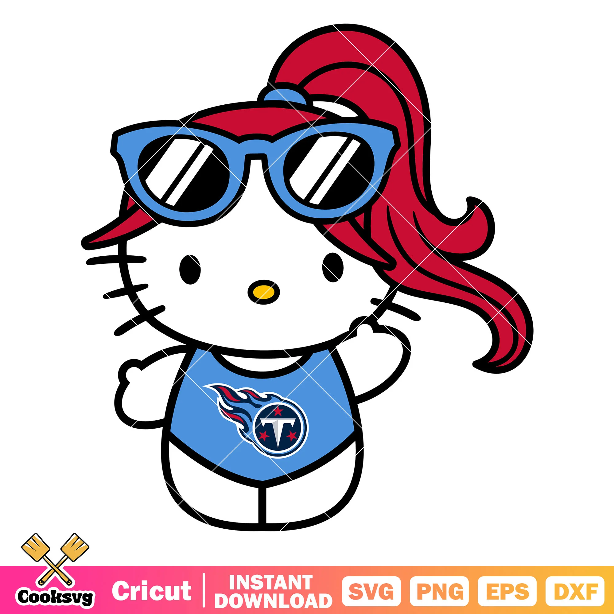 Hello Kitty tennessee titans swimsuit svg, tennessee titans svg
