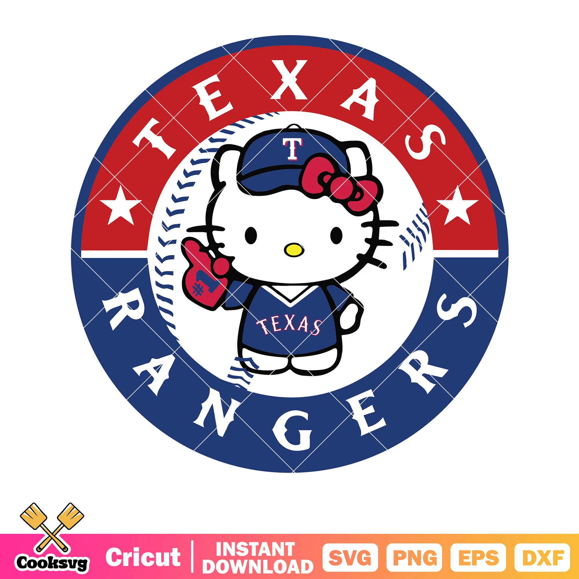 Hello kitty texas rangers svg, texas rangers svg, hello kitty mlb svg