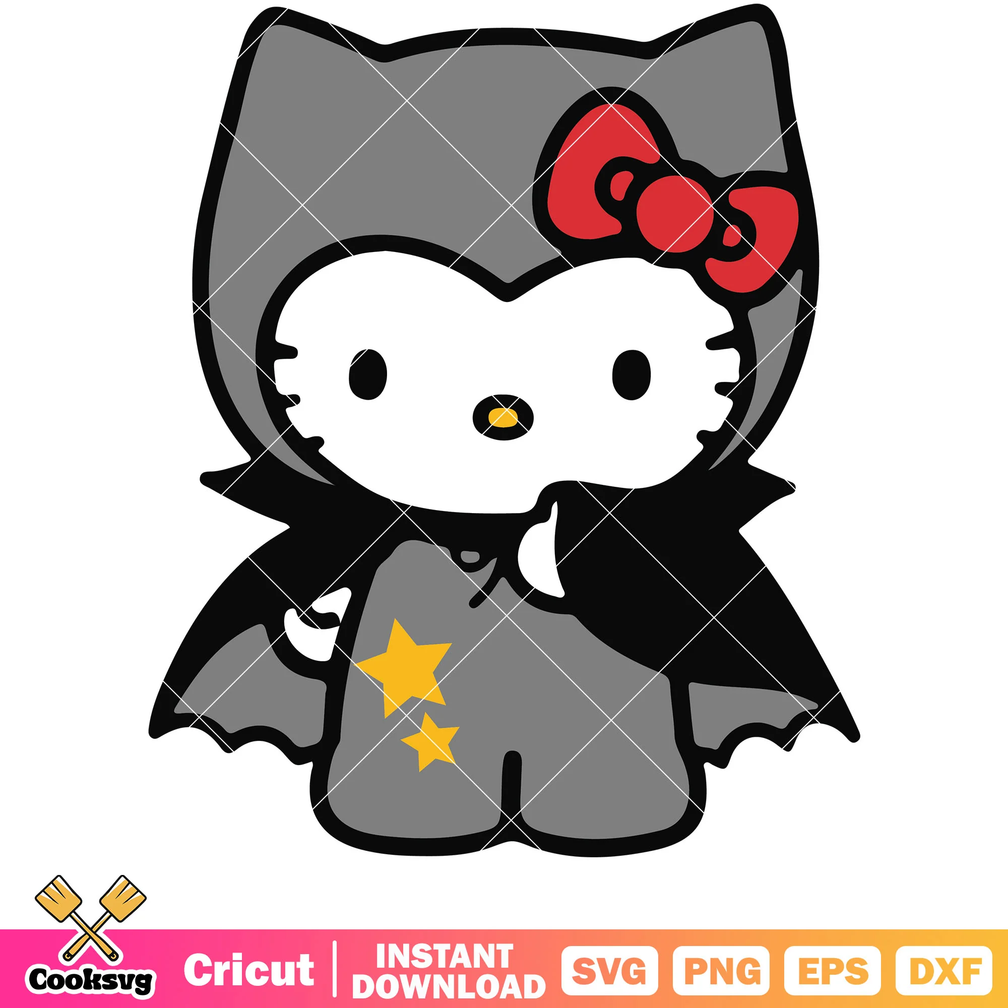 Hello kitty vampire svg, hello kitty halloween svg, halloween svg
