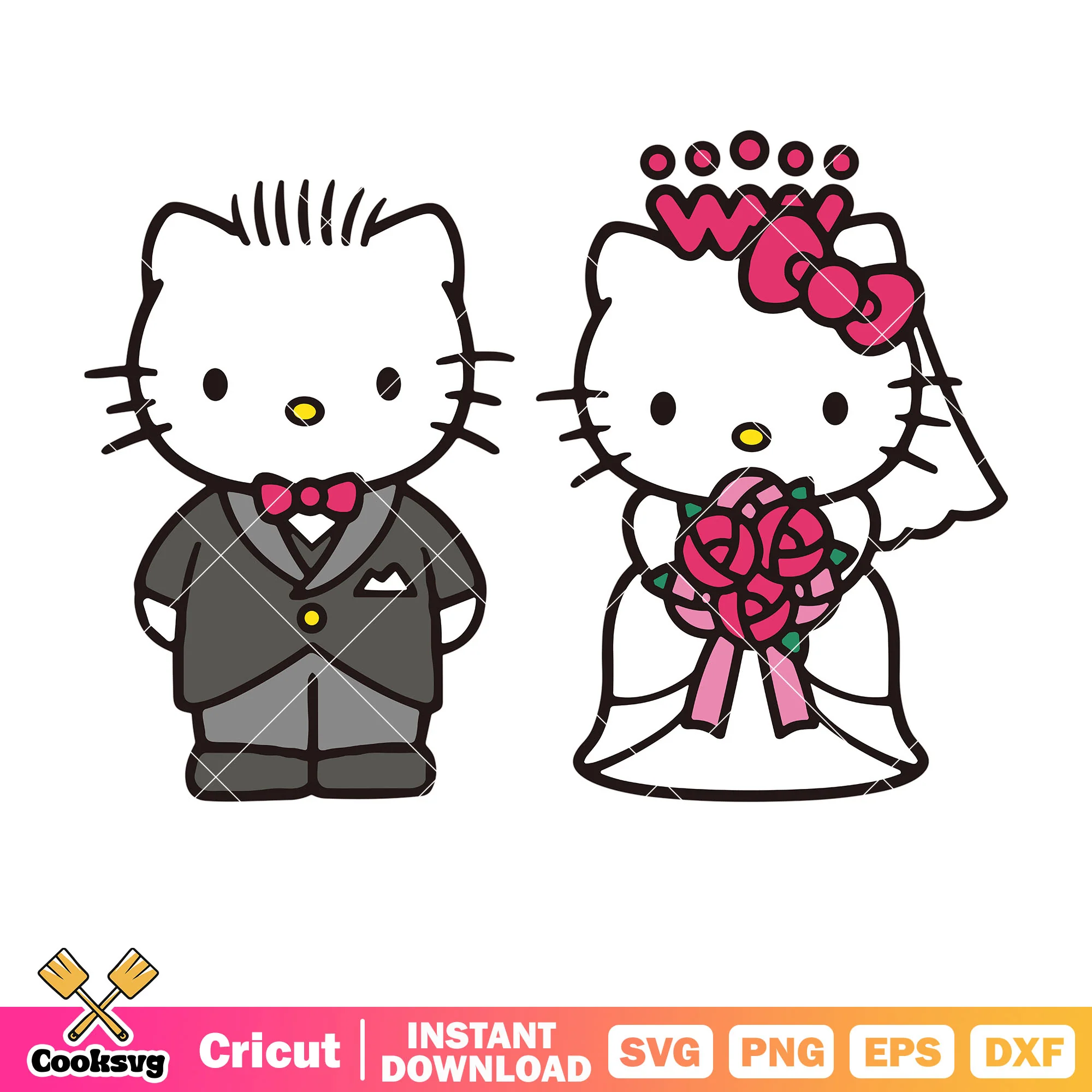 Hello kitty wedding svg, hello kitty svg, sanrio cartoon svg