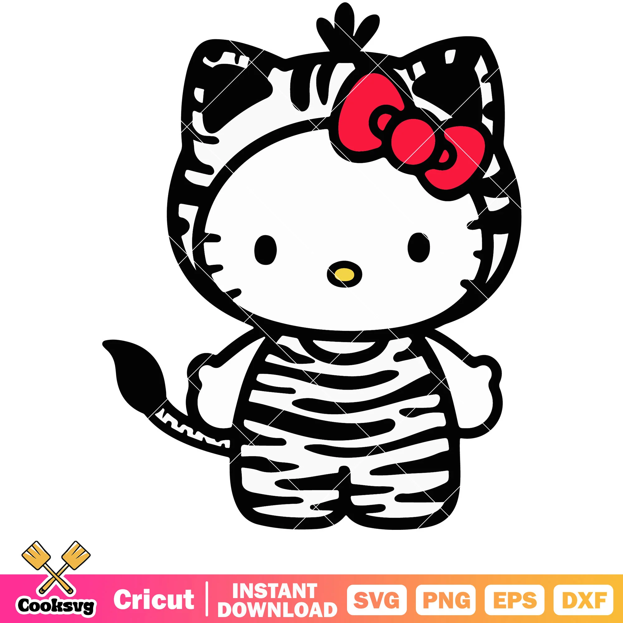 Hello Kitty zebra svg, hello kitty svg, cute sanrio hello kitty