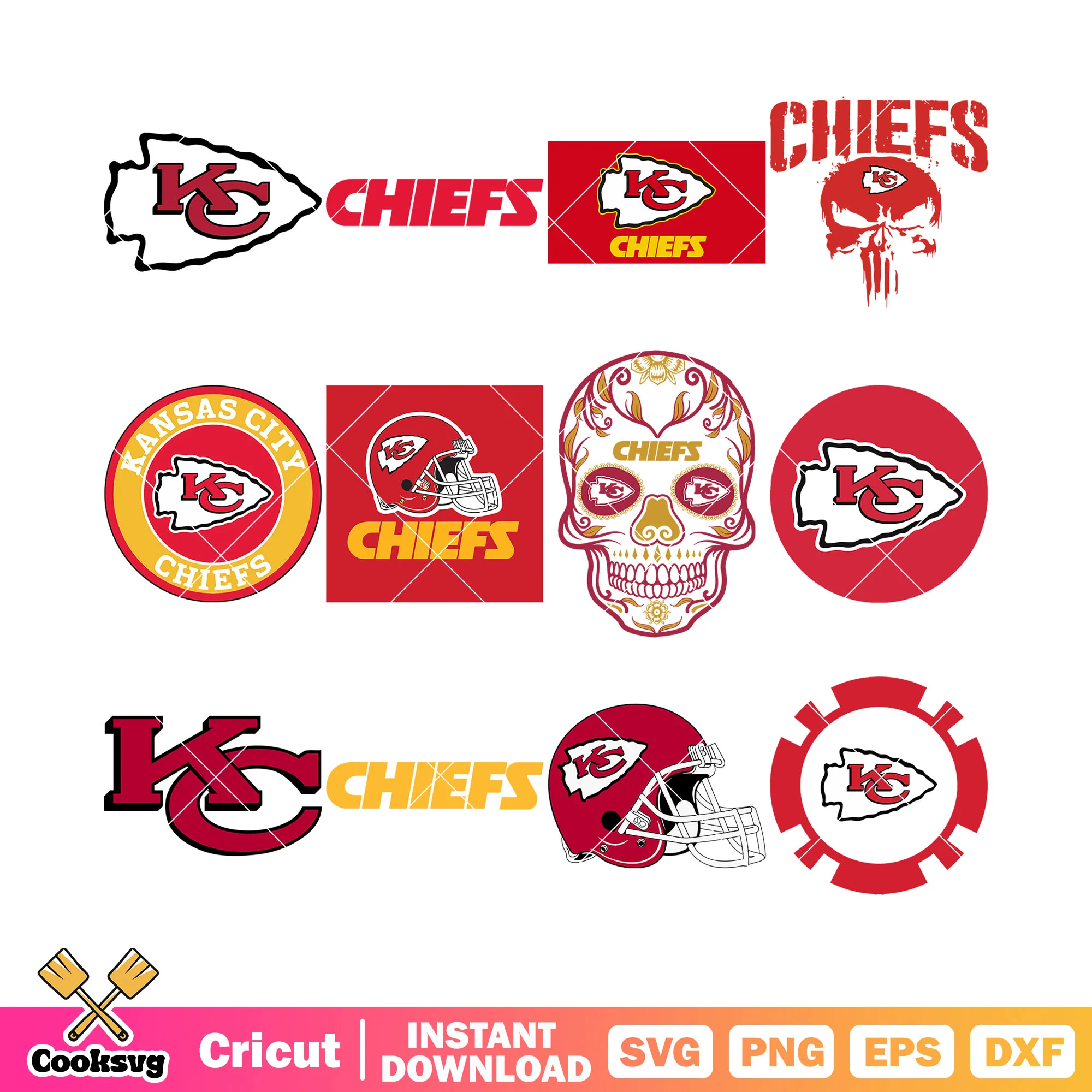 Helmet chief logo bundle svg, kansas city chief svg, nfl team svg