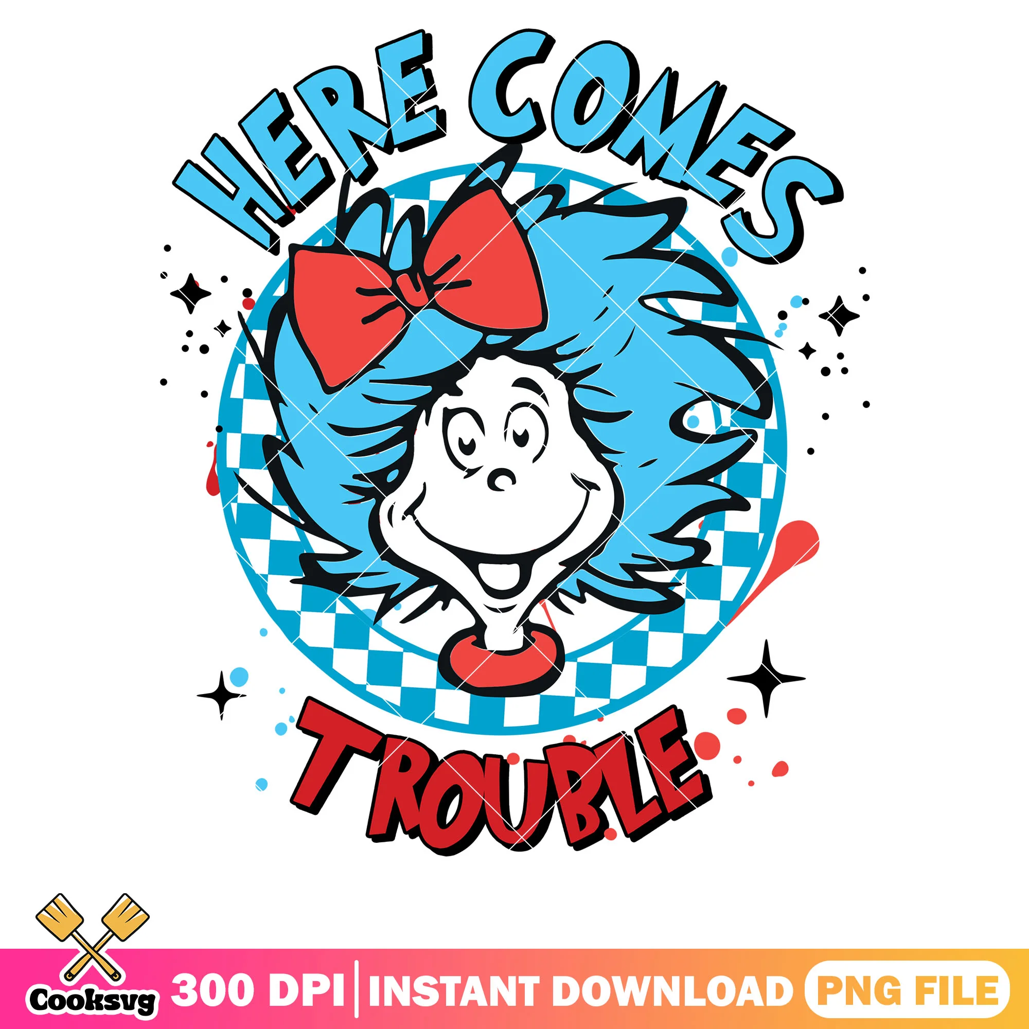 Here comes trouble thing seuss png, dr seuss thing png, here come trouble png