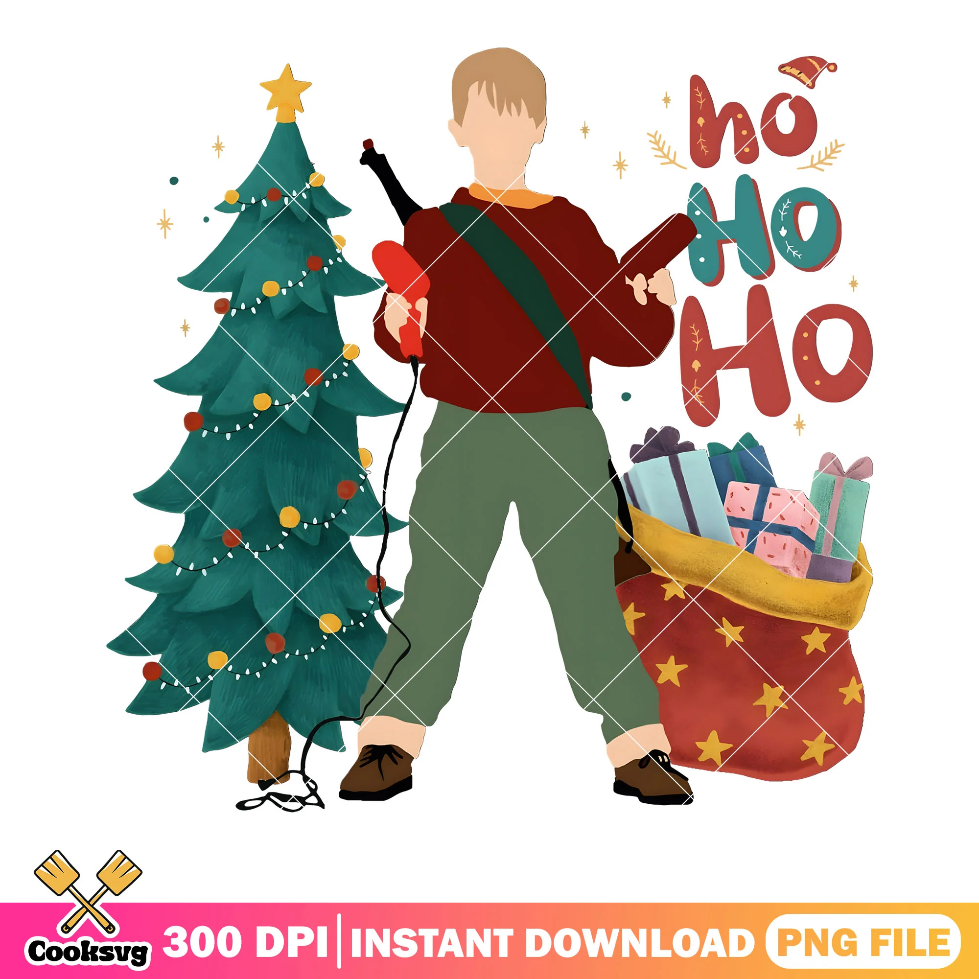 Ho ho put your hands up kevin png, home alone png, christmas poster png