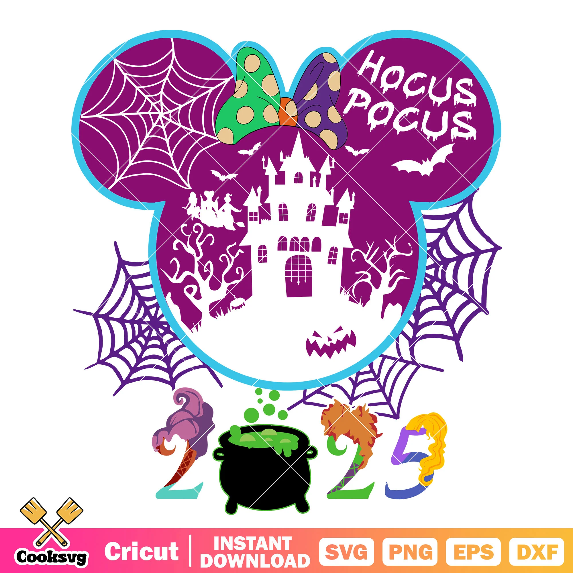 Hocus pocus minnie 2025 svg, hocus pocus svg, halloween minnie svg