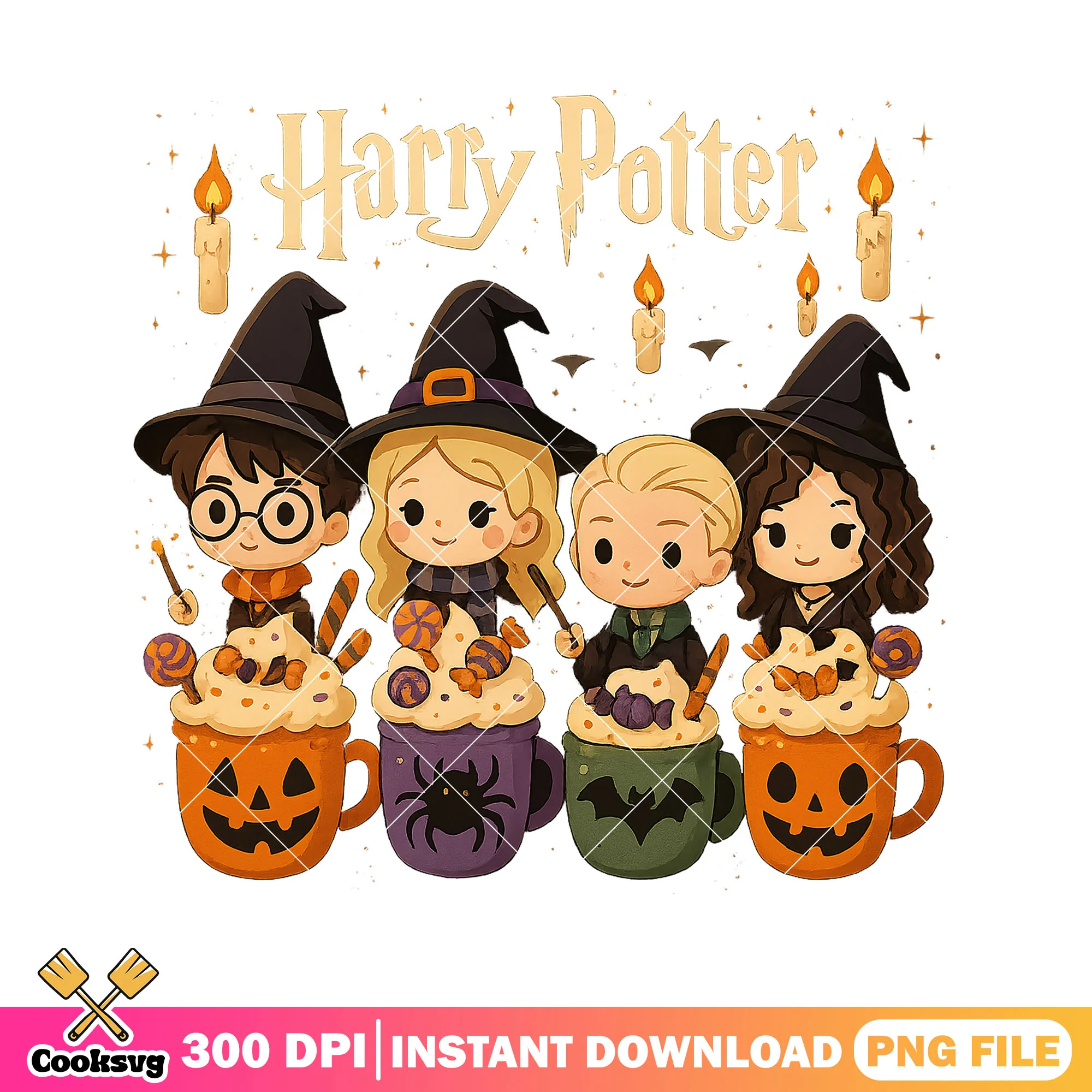 Hogwarts pumpkin cupcakes png, hogwarts students png, harry potterpng
