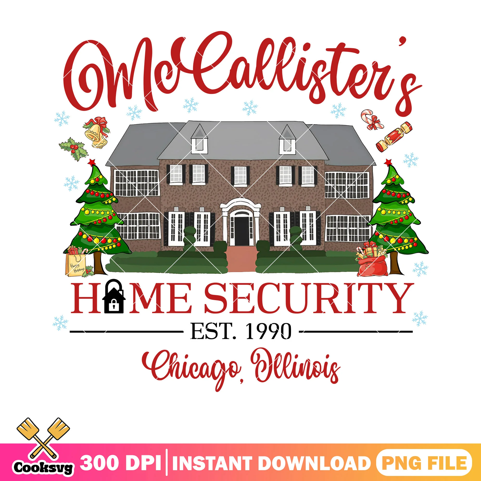 Home security est 1990 png, kevin mccallister png, christmas png
