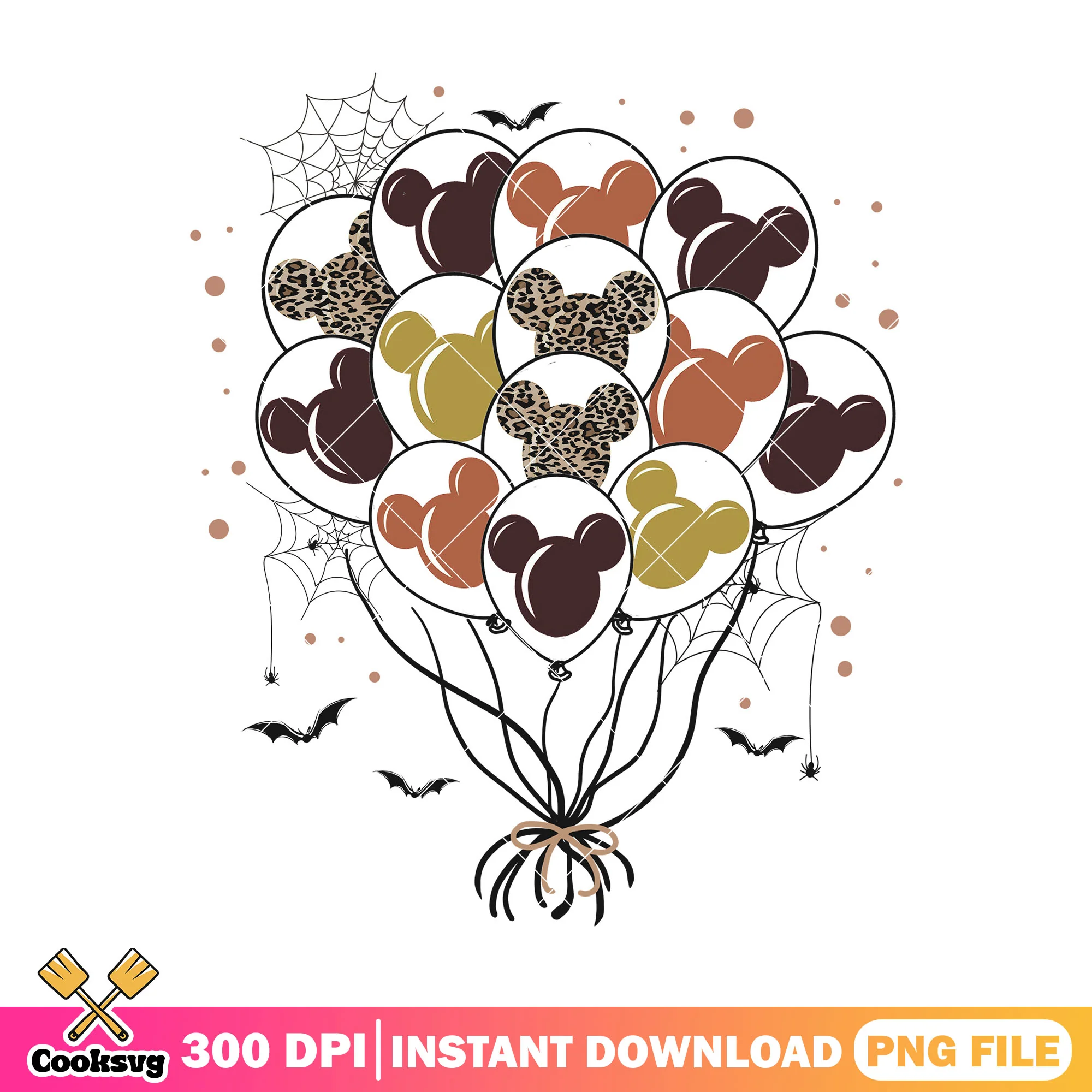 Horror ballon mickey ear png, mickey mouse png, halloween town png