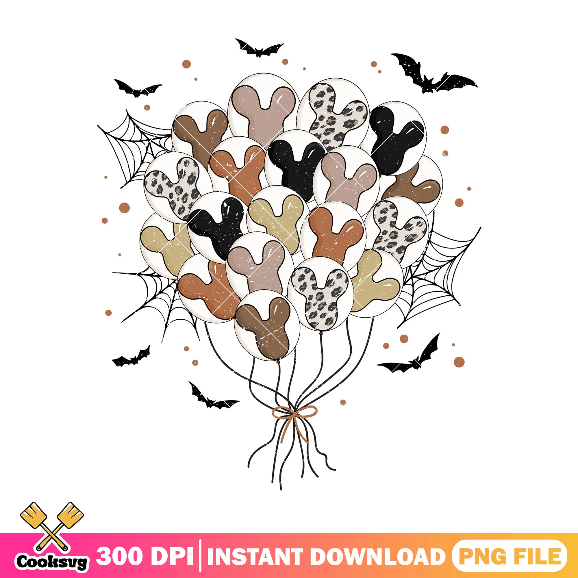 Horror ballon mickey ears png, disney world png, halloween movie png