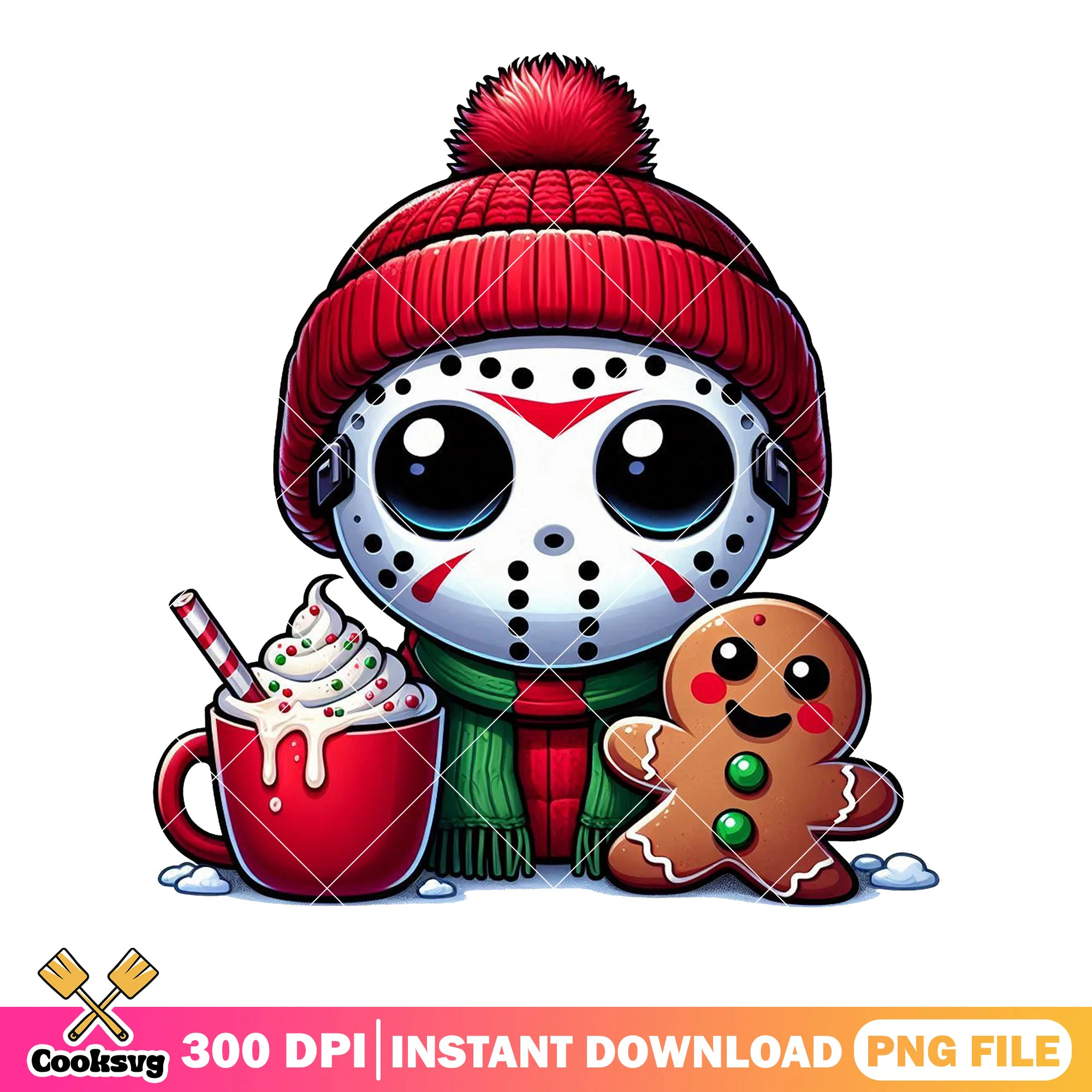 Horror chibi jaon killer png, jacson voorhees png, merry christmas png