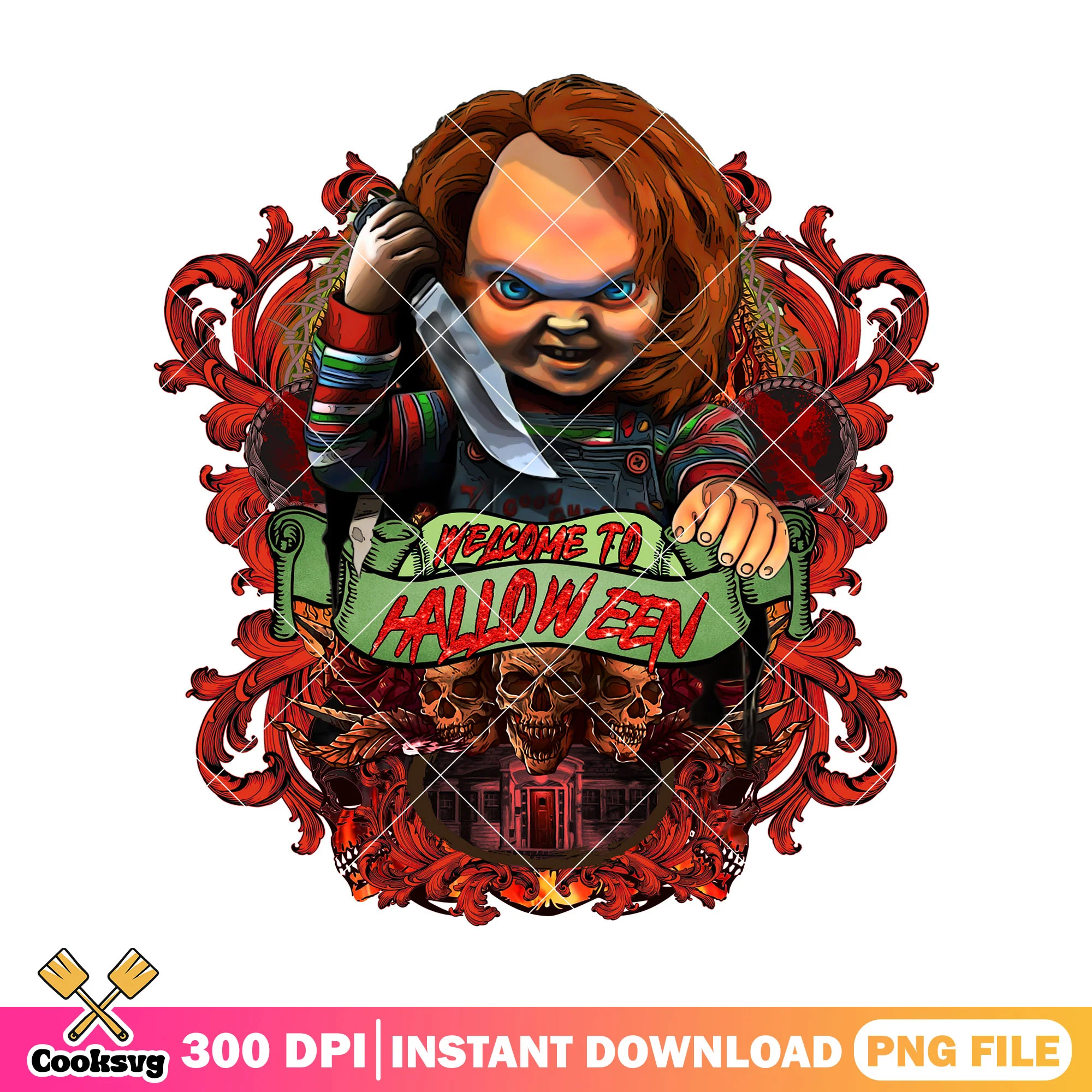 Horror chucky welcome to halloween png, child's play movie png