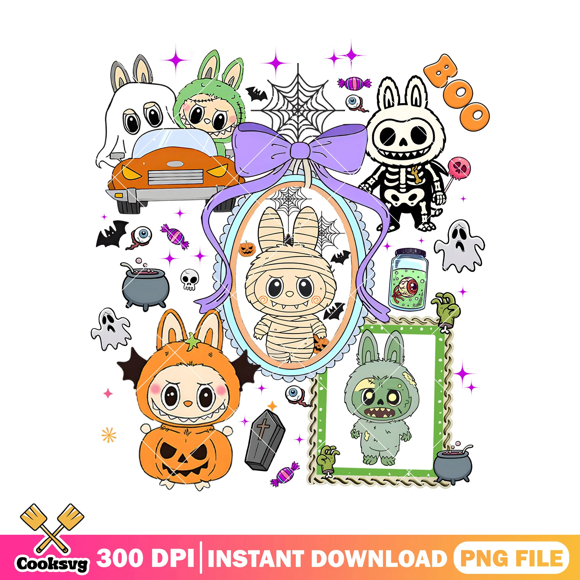 Horror costume labubu png, labubu costume png, halloween labubu png
