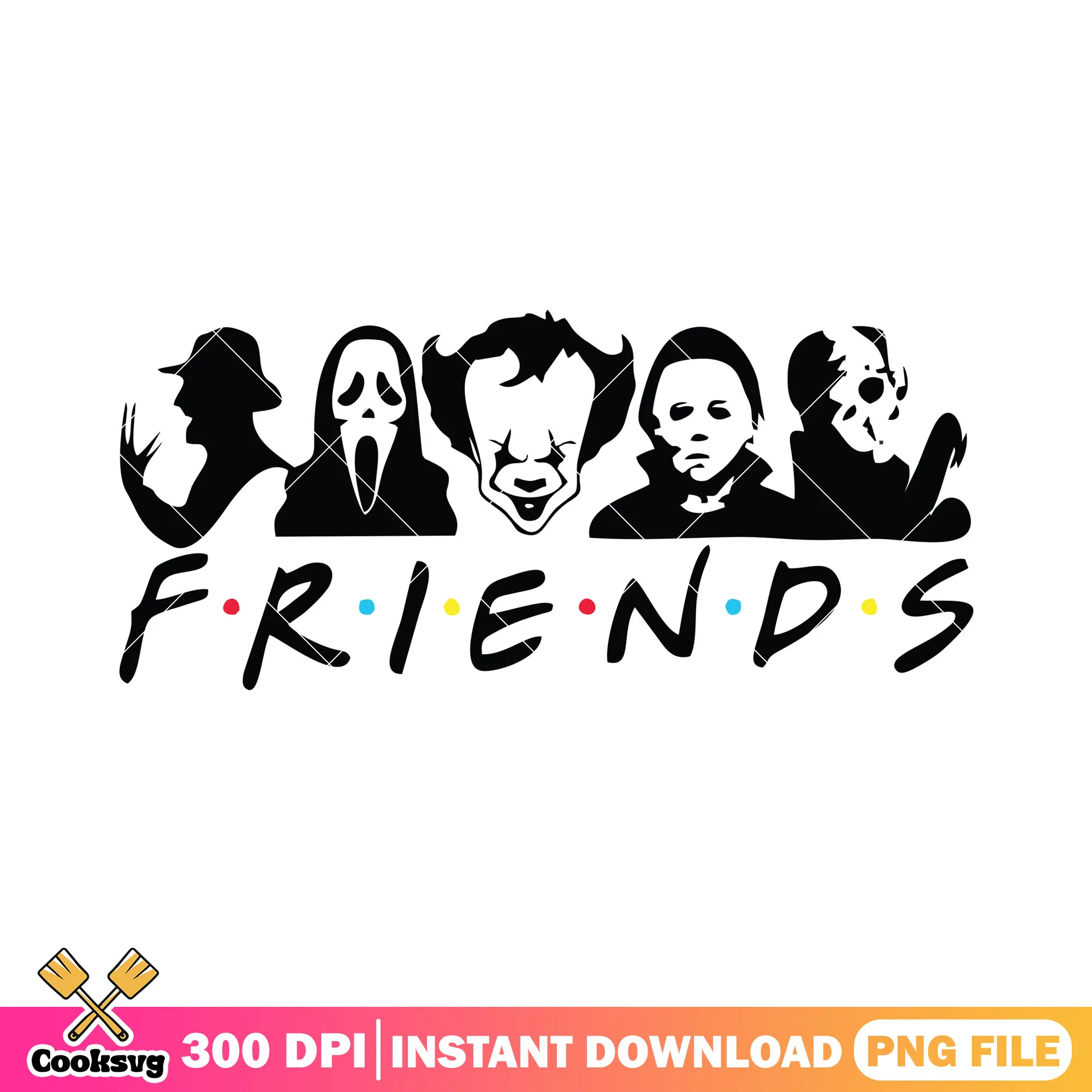 Horror friends scary characters face png, horror and movies png