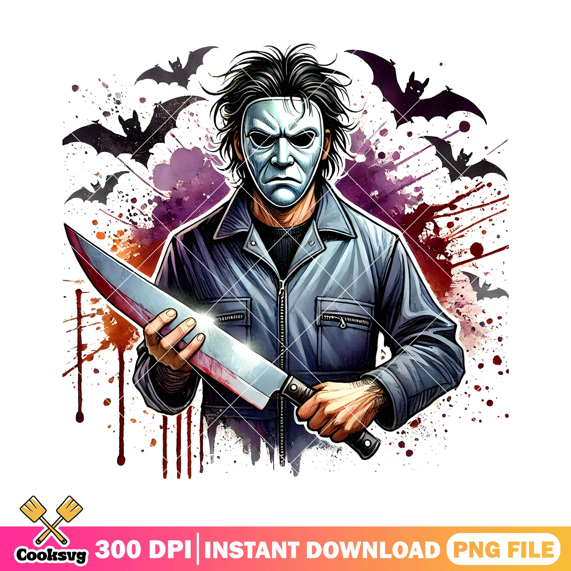 Horror icon Michael Myers png, halloween decor png, horror movie png