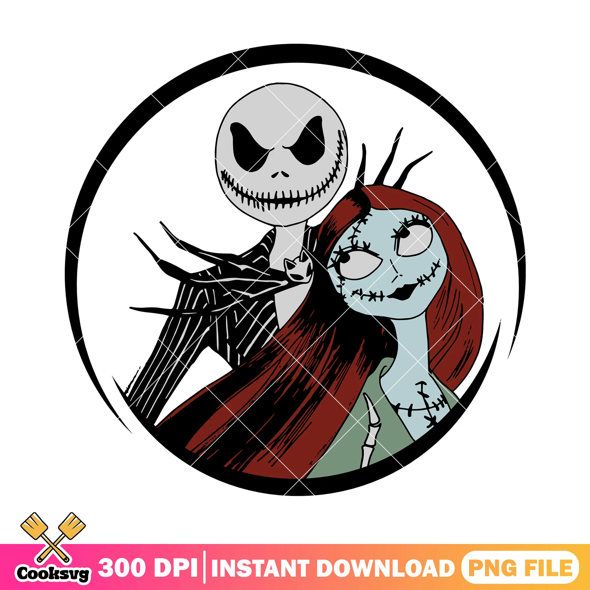 Horror jack loves sally png, happy halloween png, disney sally png