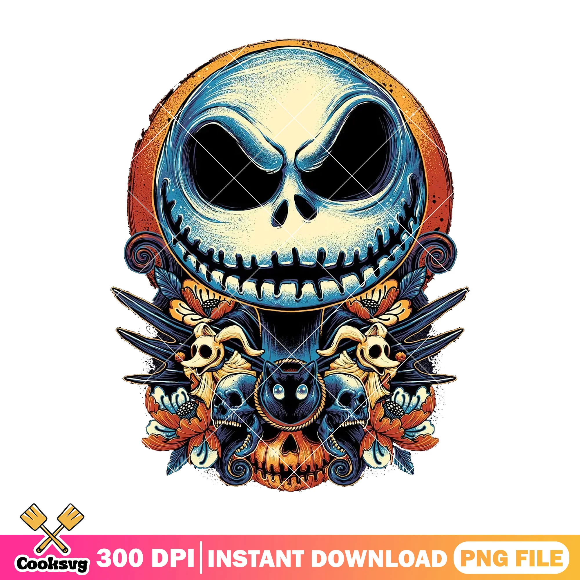 Horror jack with black cat png, jack disney png, halloween disney png