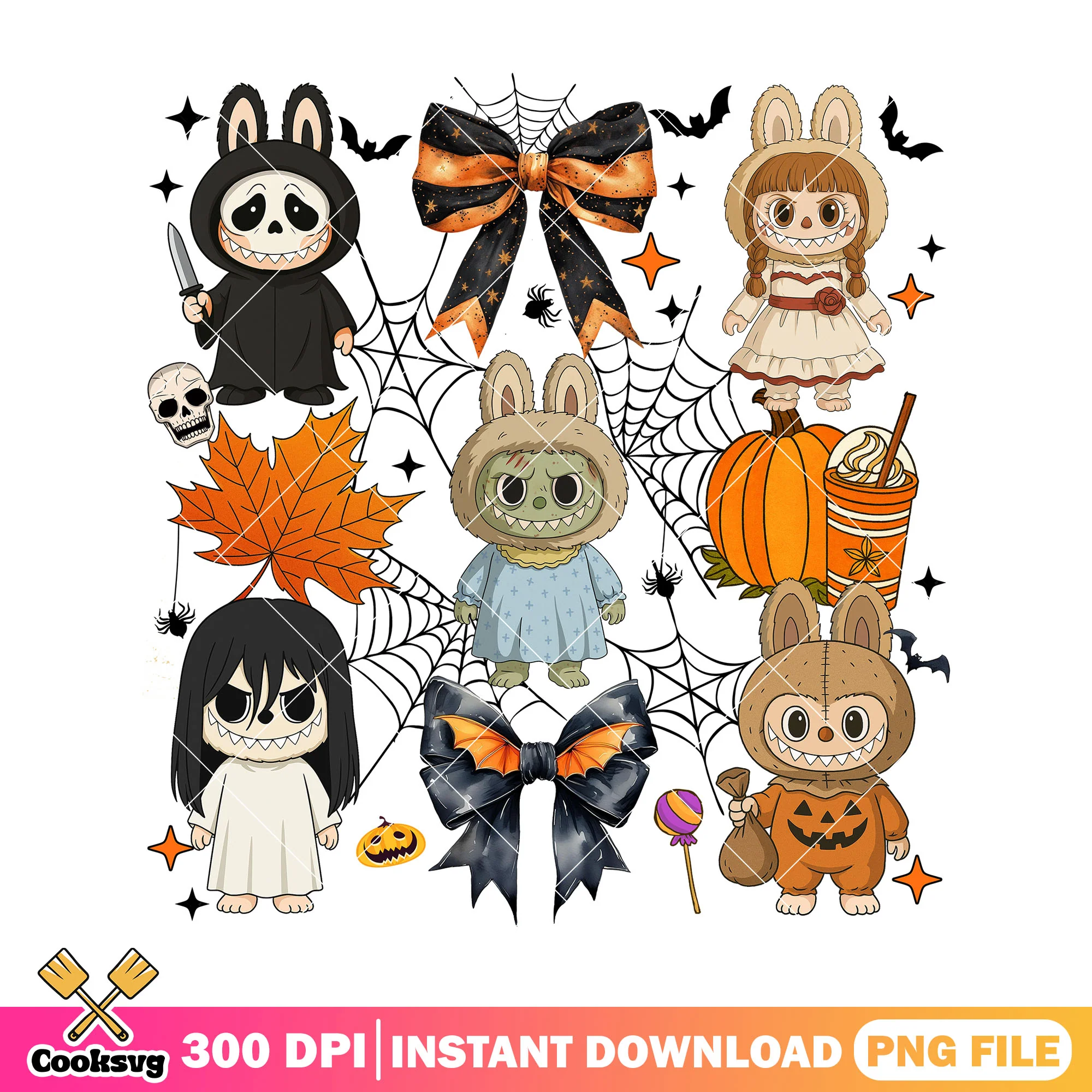 Horror labubu character png, labubu outfit png, halloween labubu png