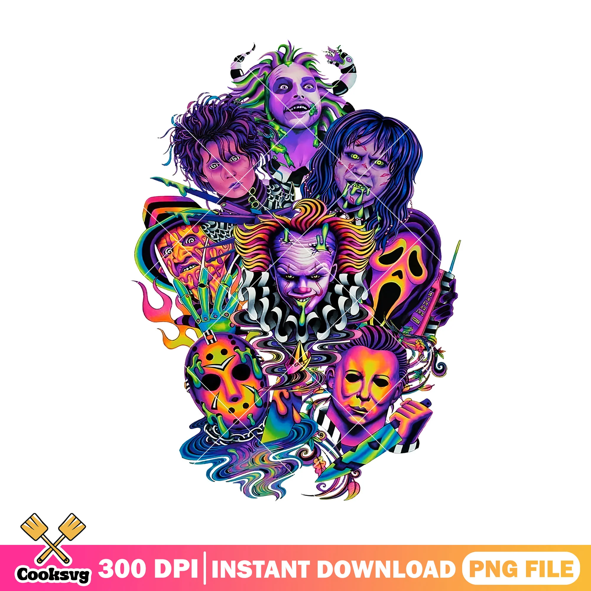 Horror movie tattoos design png, horror movie character png