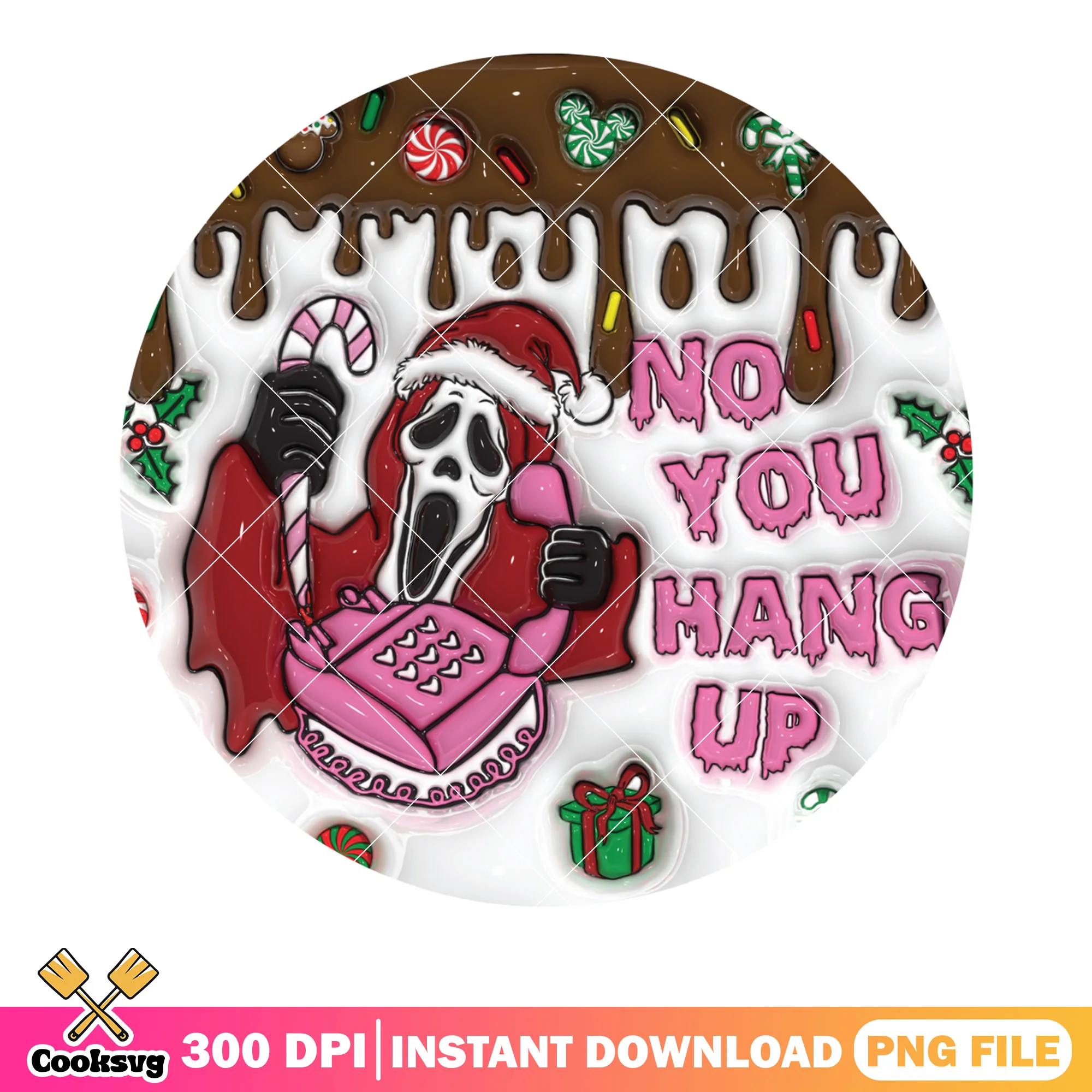 Horror movies for christmas night png, ghost face png, christmas png