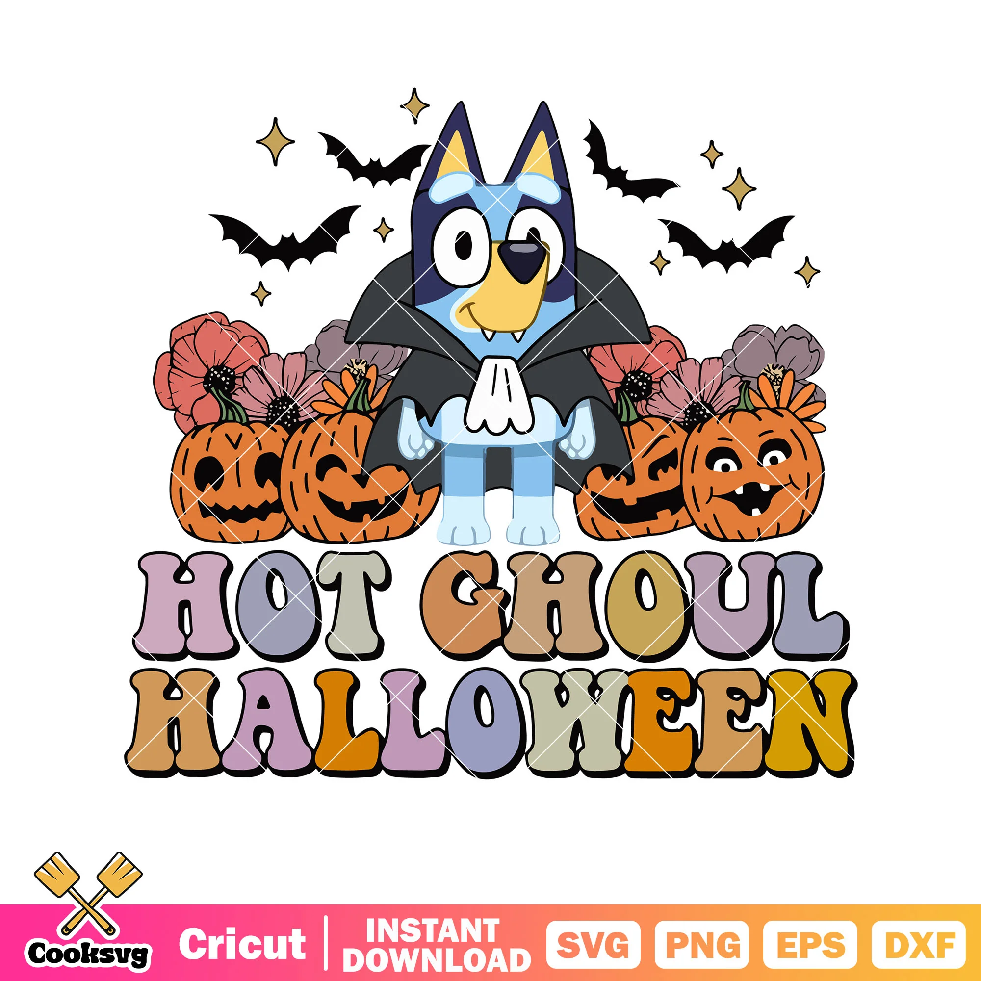 Hot choul halloween bluey funny svg, bluey dog svg, chracter bluey svg