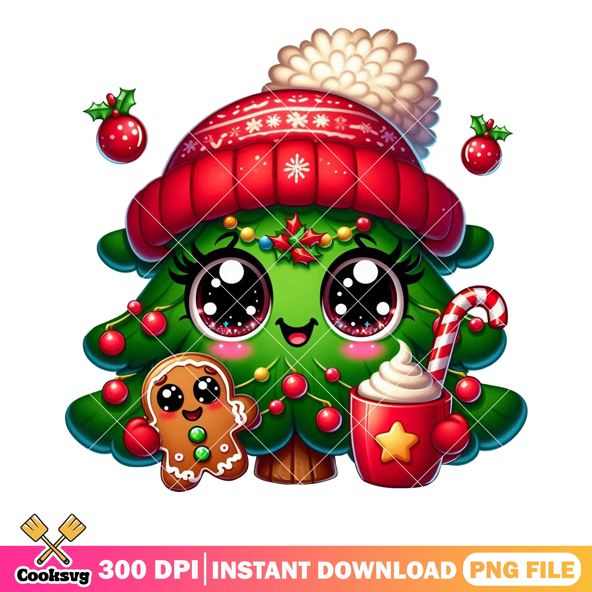 Hot cocoa gingerbread xmas png, christmas vibes png, candy cane png