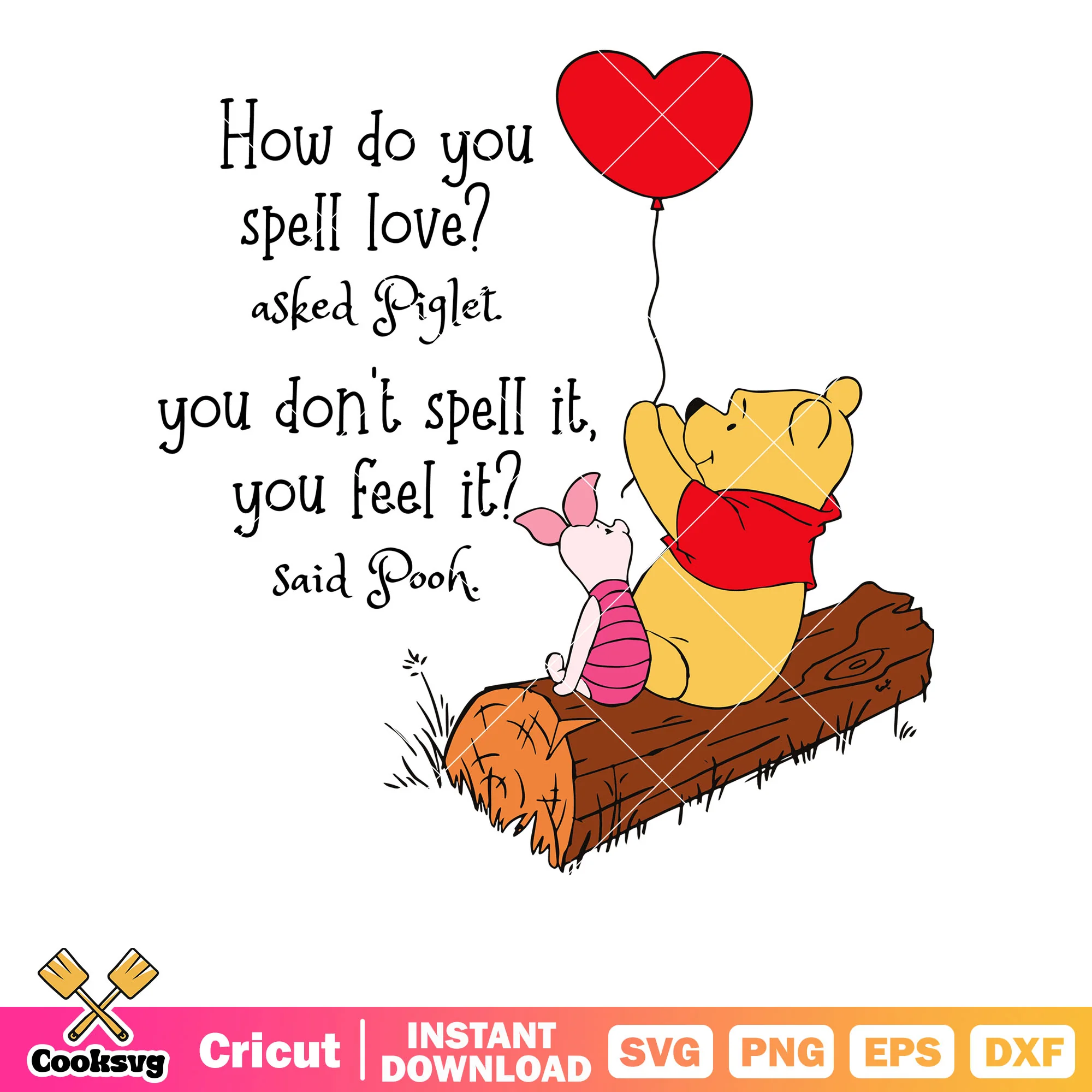 How do you spell love pooh svg, winnie the pooh valentine svg