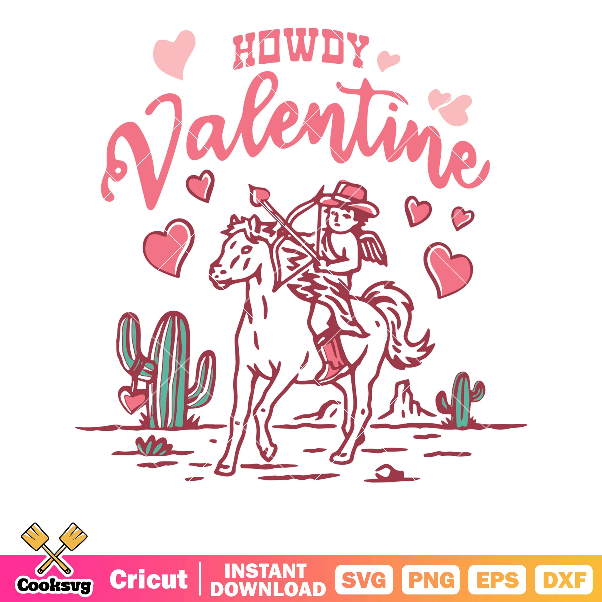Howdy girl pink valentine svg, howdy valentine svg, pink valentine svg