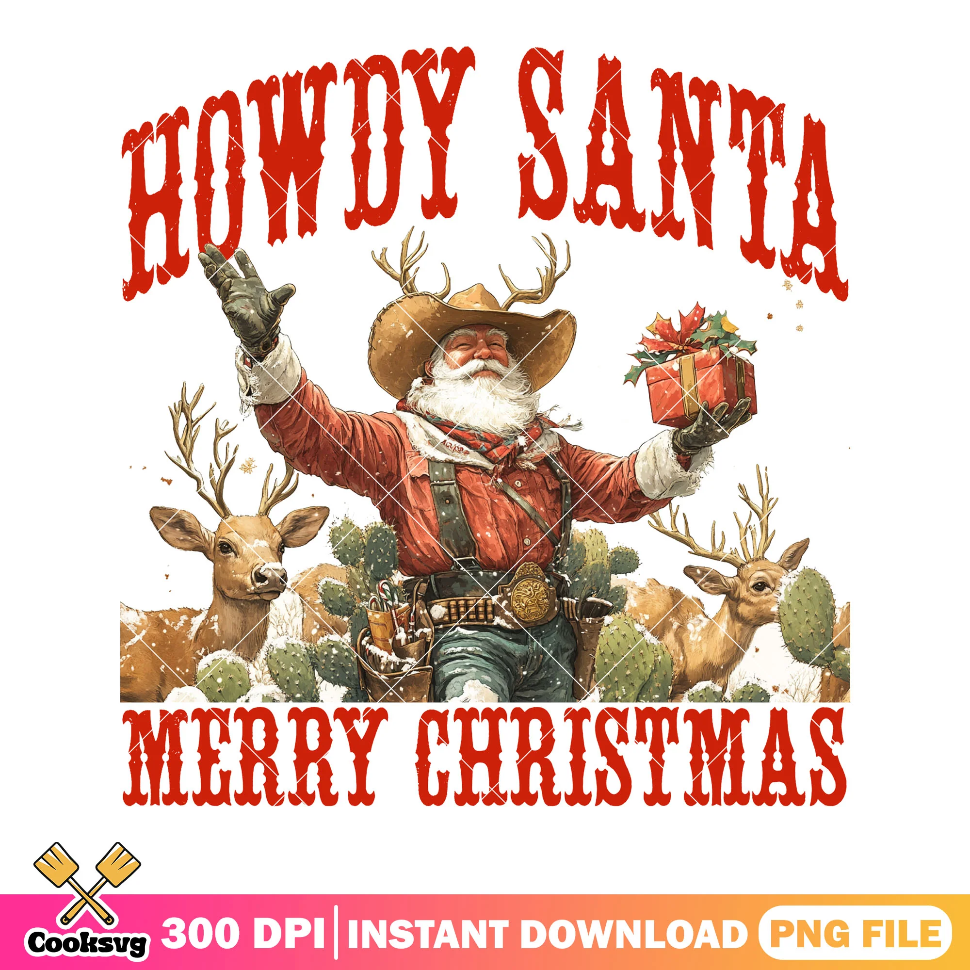 Howdy santa christmas png, santa claus png, christmas gifts png